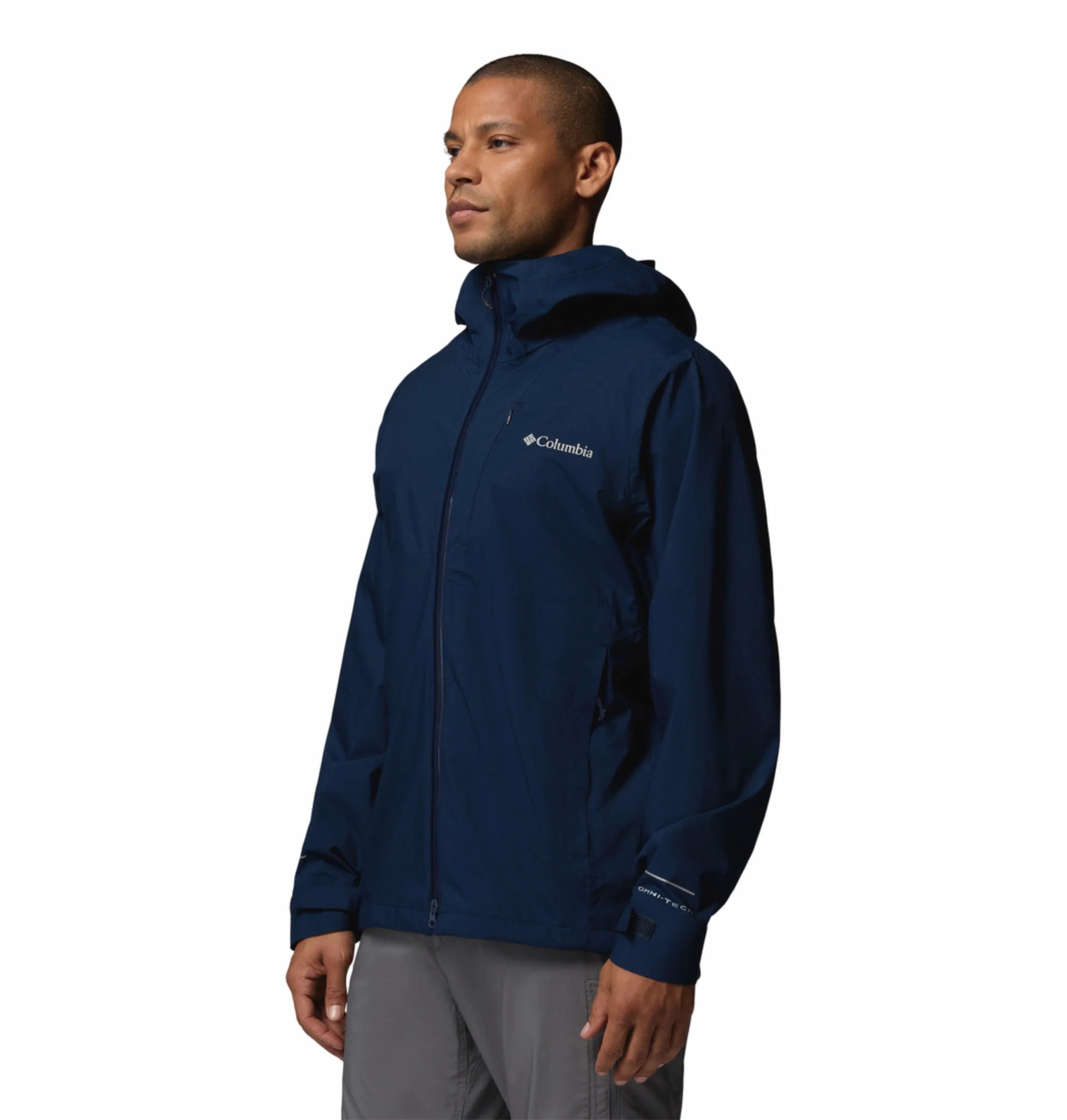 Columbia Men Navy Blue Omni-Tech Trailborne 2.5L Shell Rain Jacket - Image 3