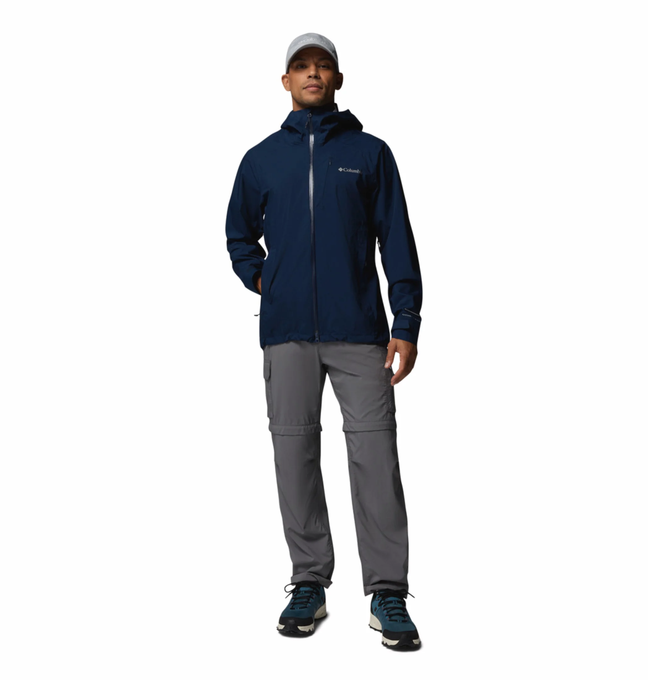 Columbia Men Navy Blue Omni-Tech Trailborne 2.5L Shell Rain Jacket - Image 5
