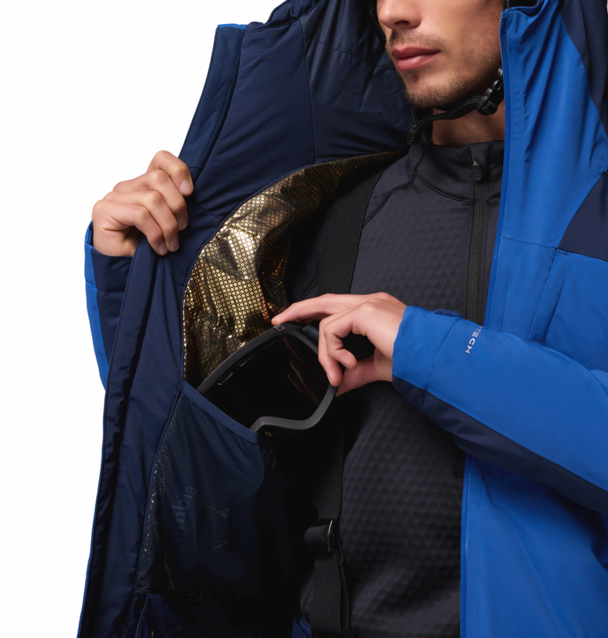 Columbia Men Navy Blue OmniHeat Infinity Cirque Bowl Down Jacket - Image 7