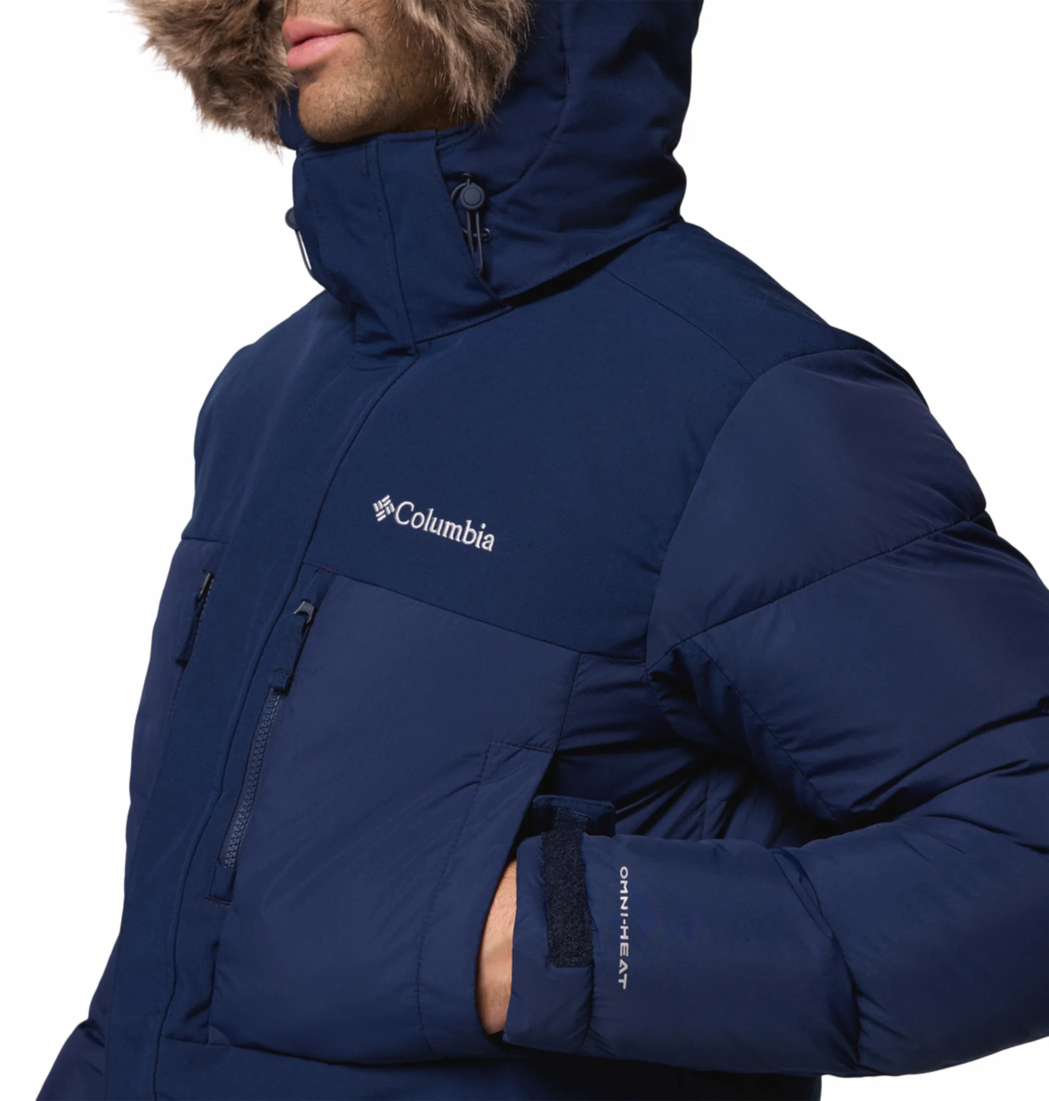 Columbia Men Navy Blue OmniHeat Infinity Marquam Peak Fusion II Parka Jacket - Image 10