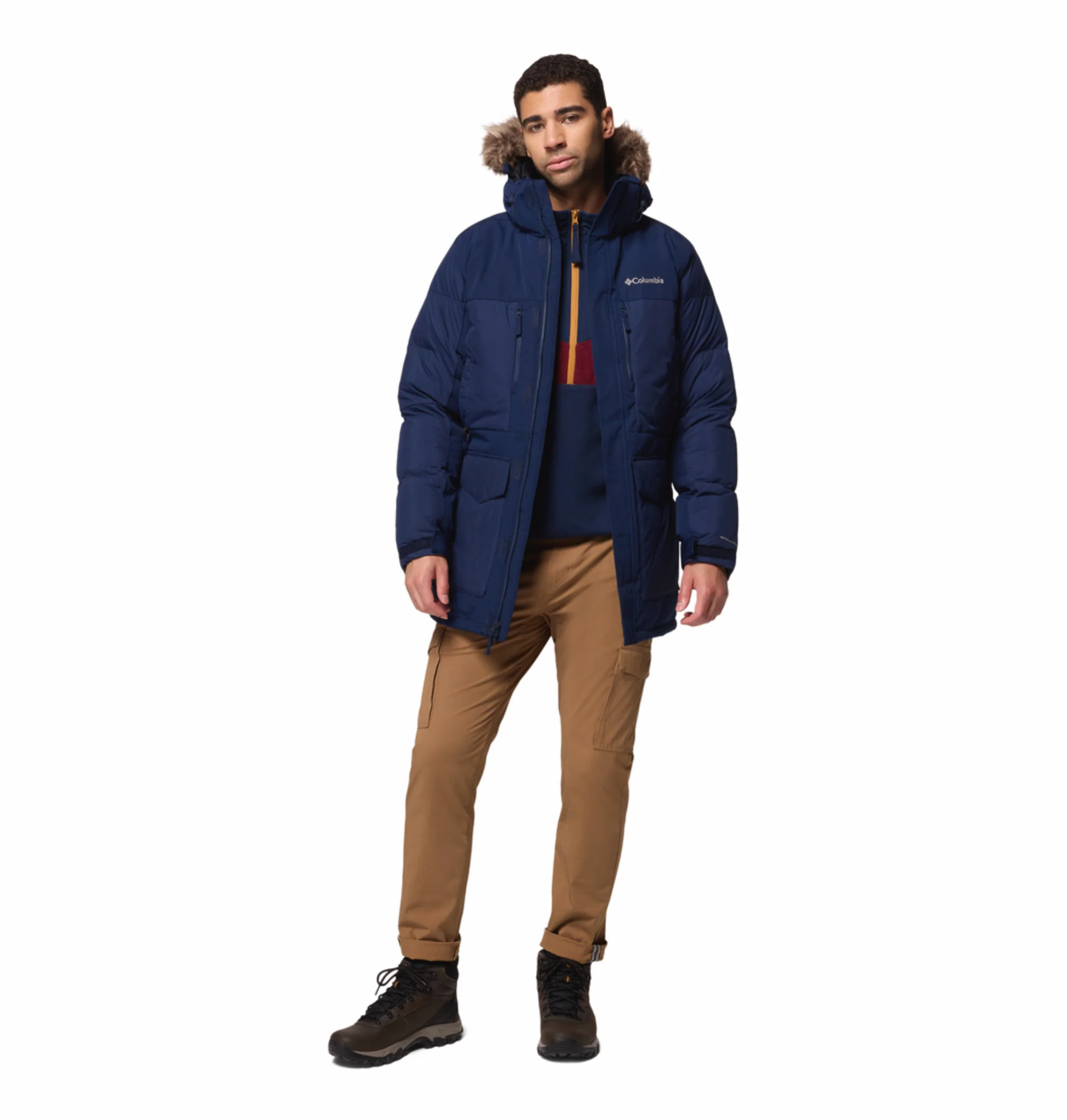 Columbia Men Navy Blue OmniHeat Infinity Marquam Peak Fusion II Parka Jacket - Image 6