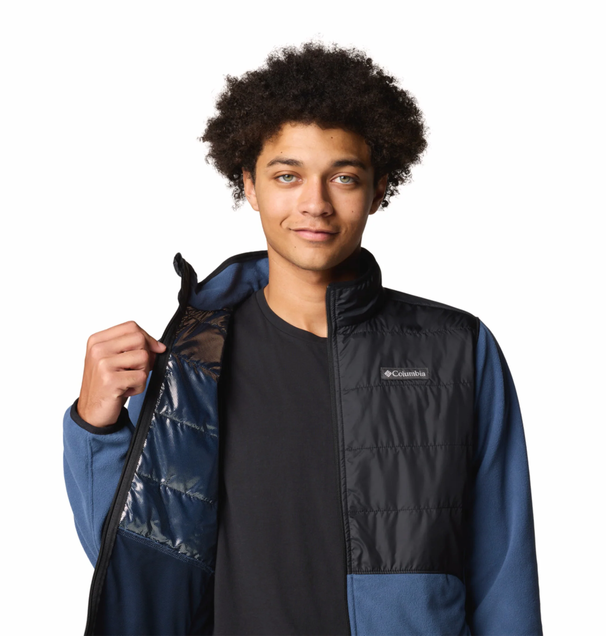 Columbia Men Navy Blue OmniHeat Reflective Basin Butte II Fleece Jacket - Image 7