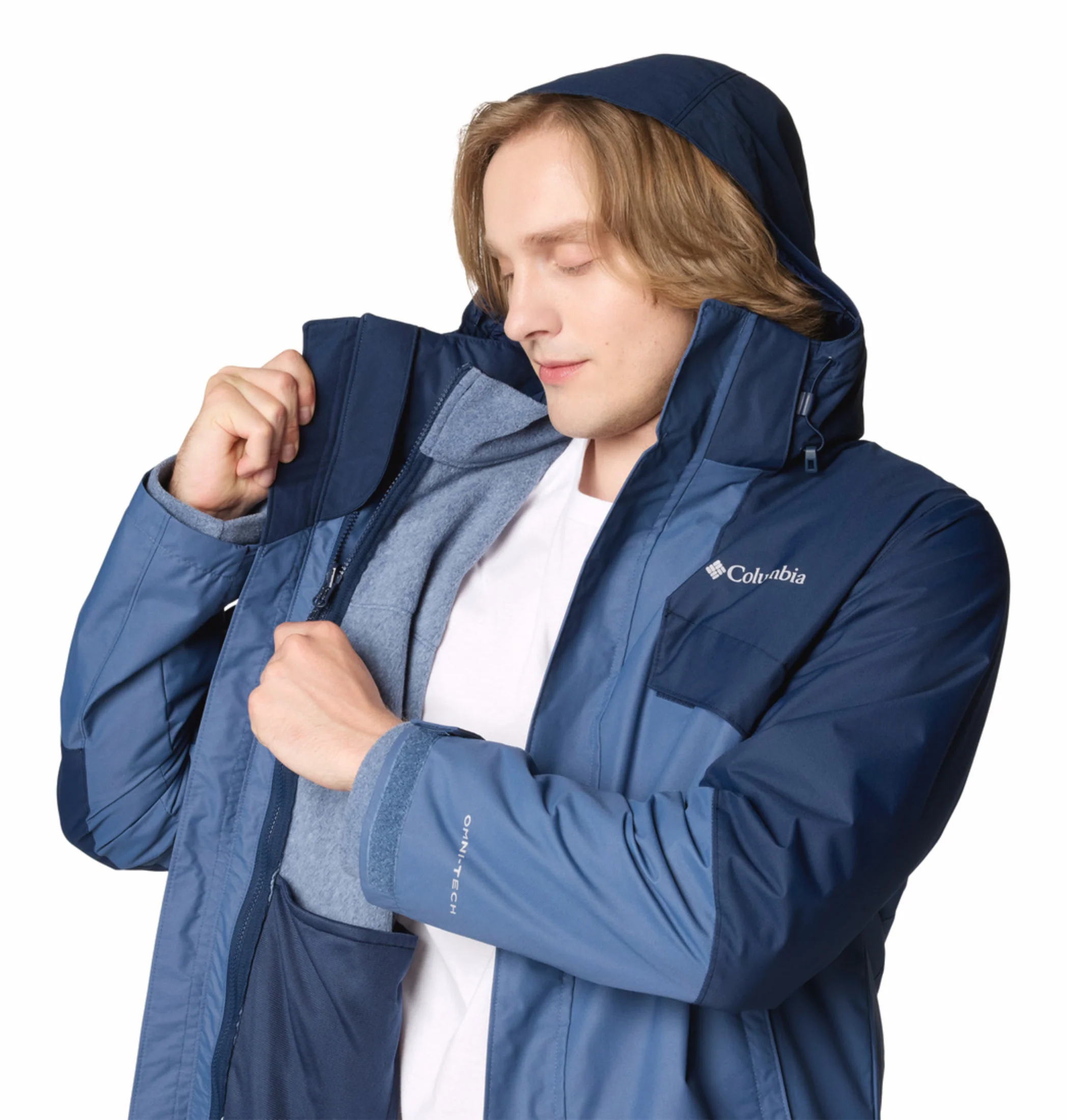 Columbia Men Navy Blue OmniHeat Reflective Bugaboo III Fleece Interchangeable Jacket - Image 12