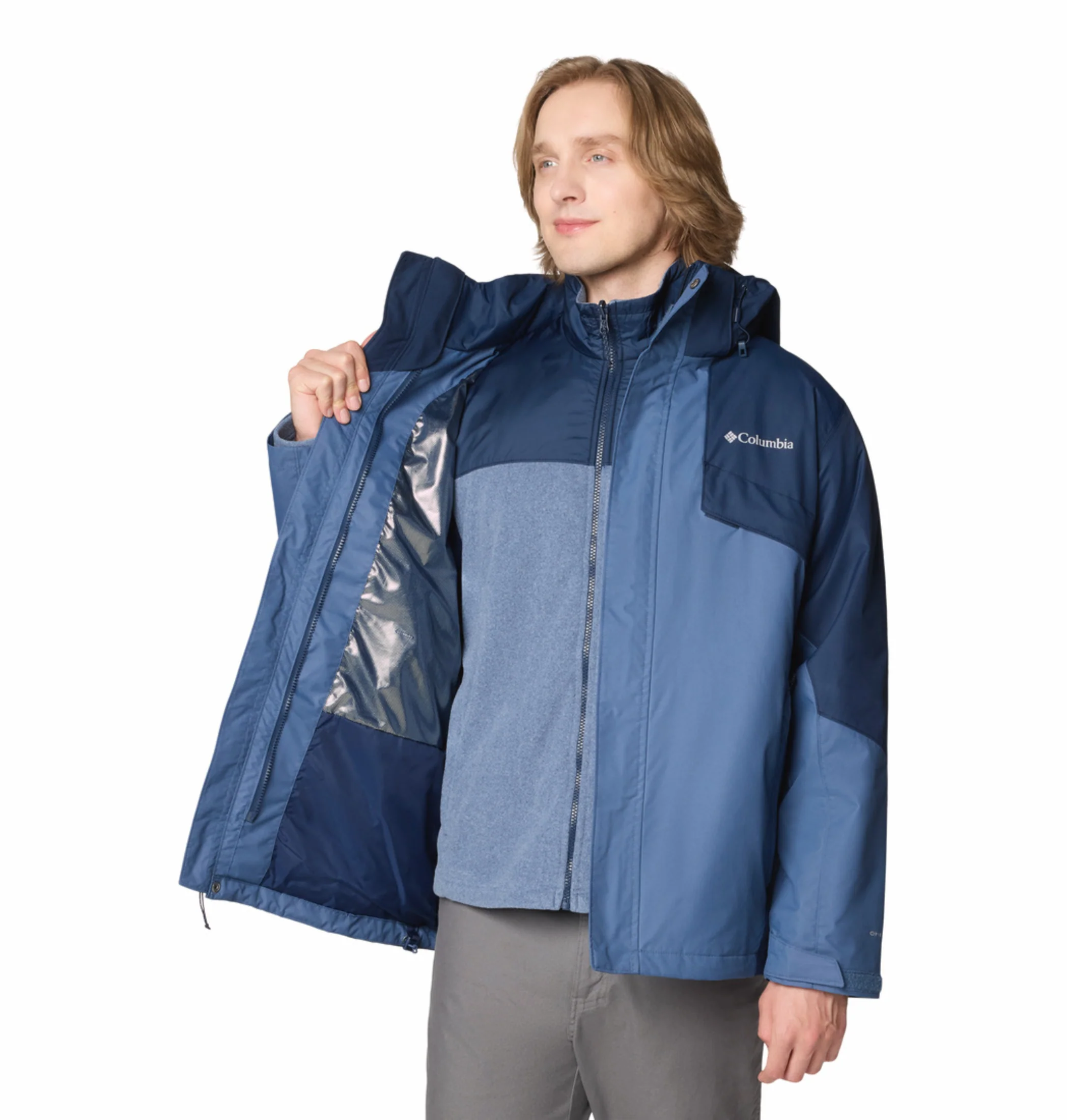 Columbia Men Navy Blue OmniHeat Reflective Bugaboo III Fleece Interchangeable Jacket - Image 9