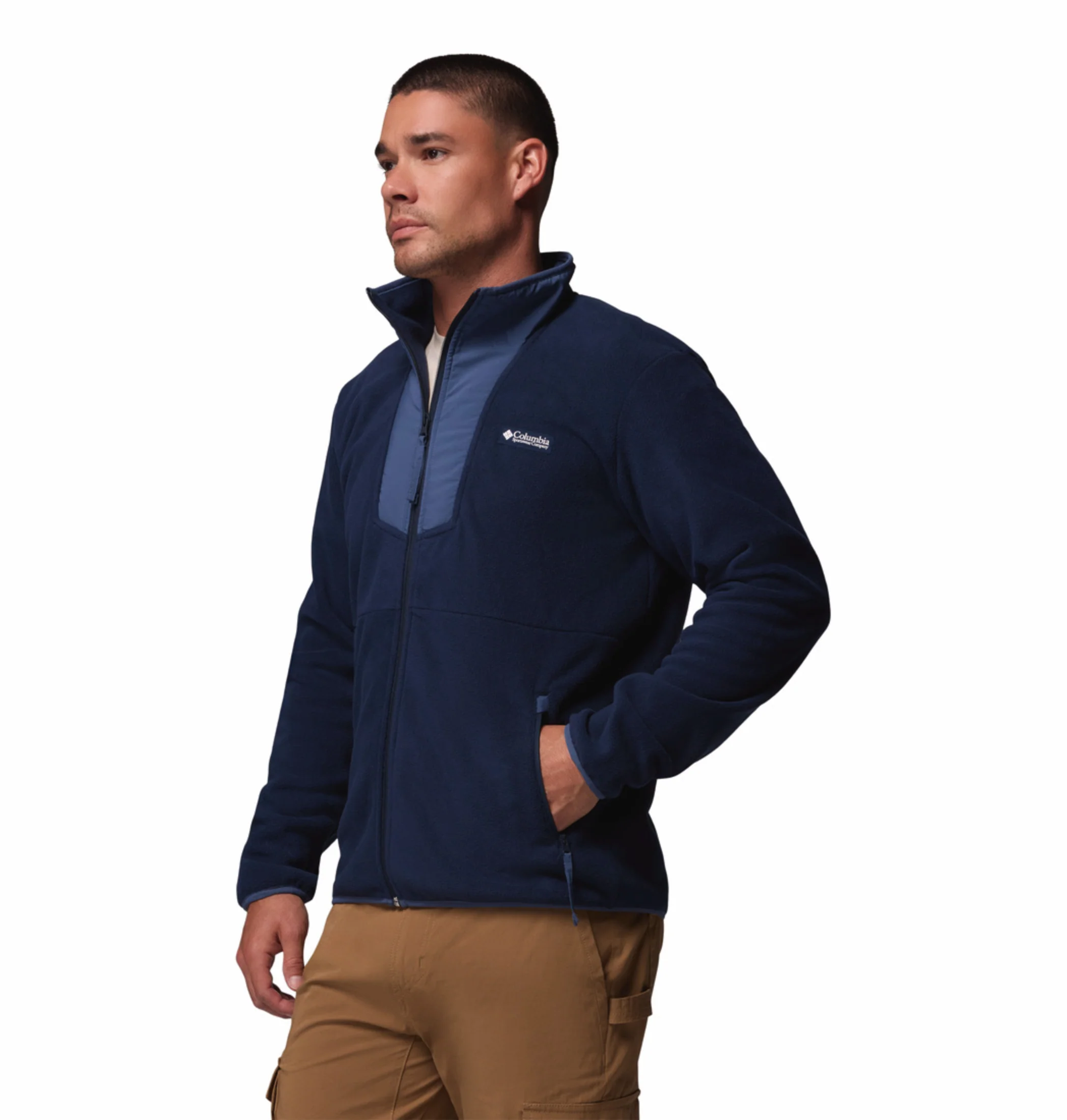 Columbia Men Navy Blue Sequoia Grove Fleece Jacket - Image 5