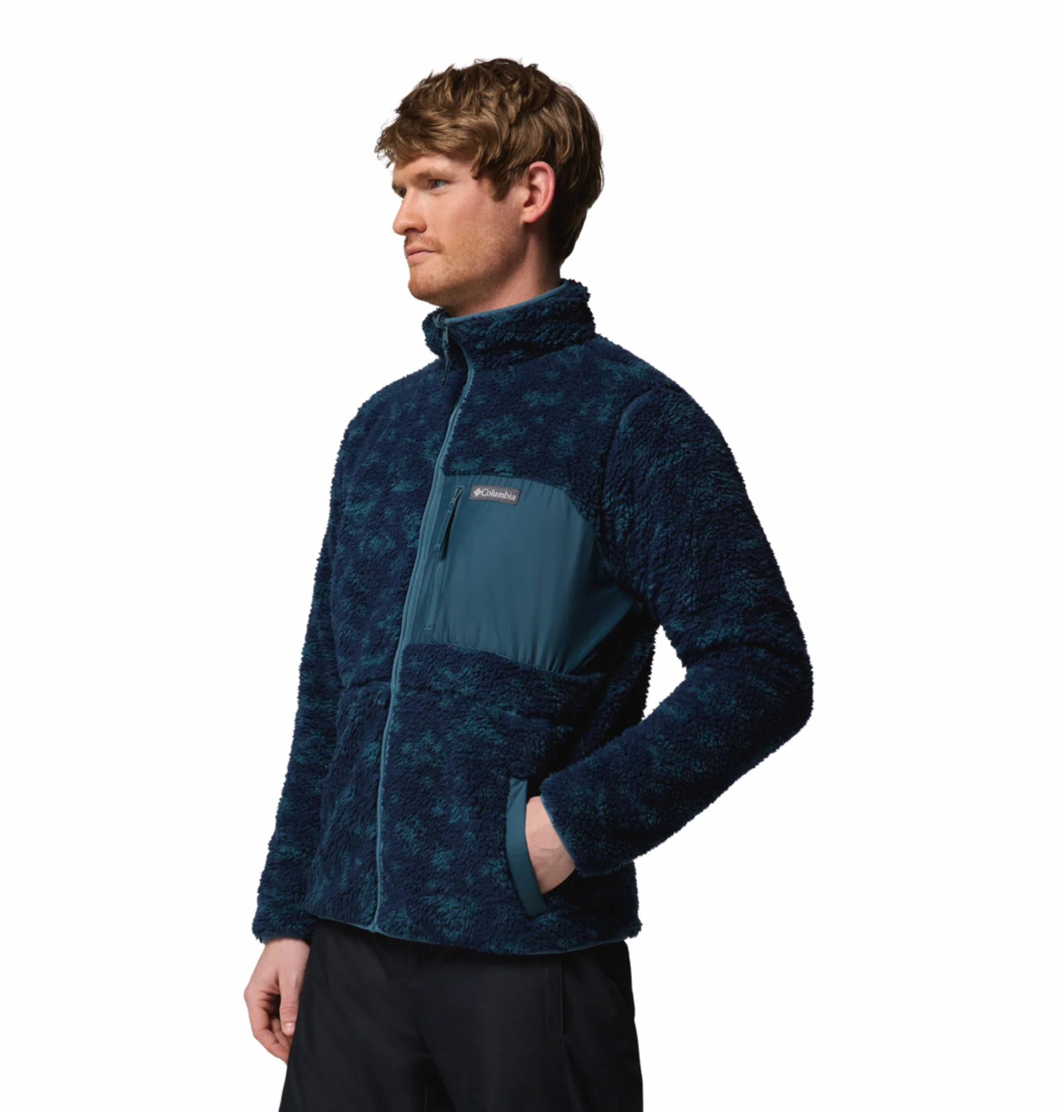 Columbia Men Navy Blue Winter Pass Reversible Fleece Jacket - Image 5
