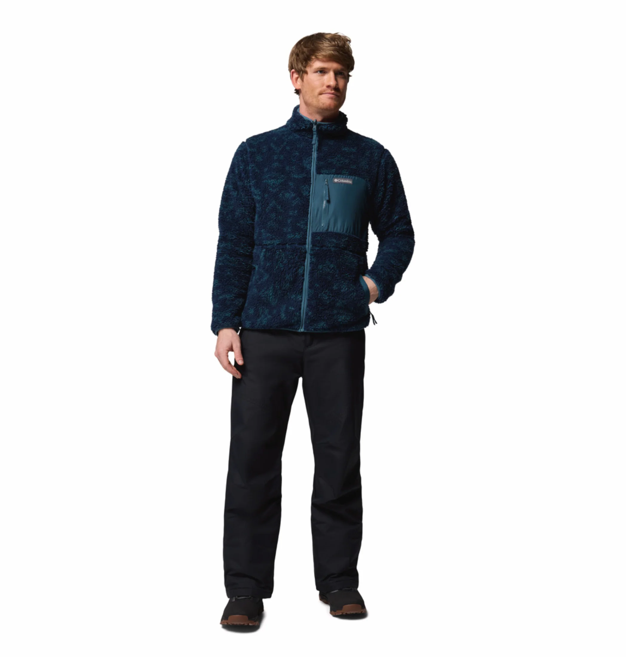 Columbia Men Navy Blue Winter Pass Reversible Fleece Jacket - Image 6