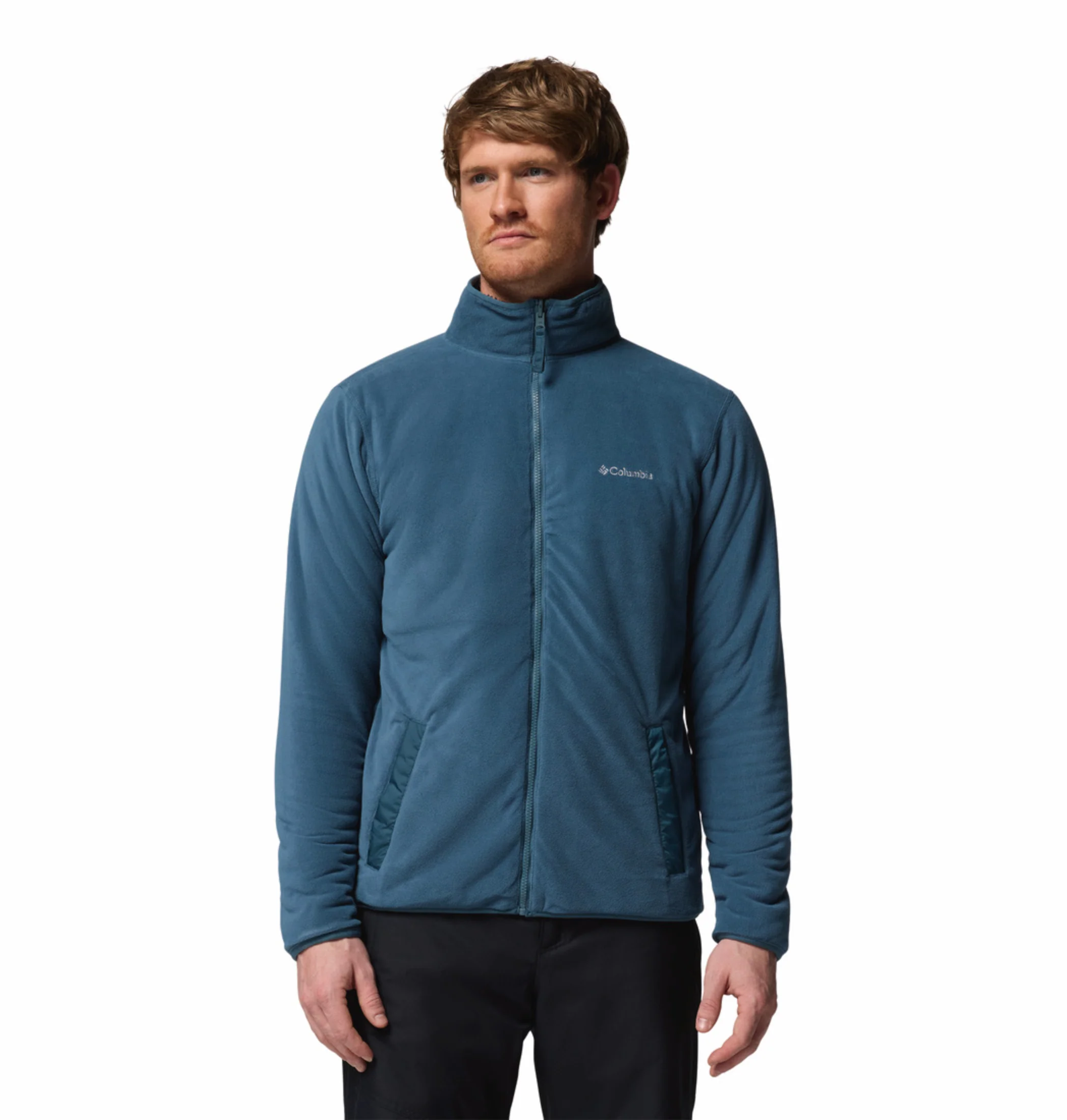 Columbia Men Navy Blue Winter Pass Reversible Fleece Jacket - Image 7