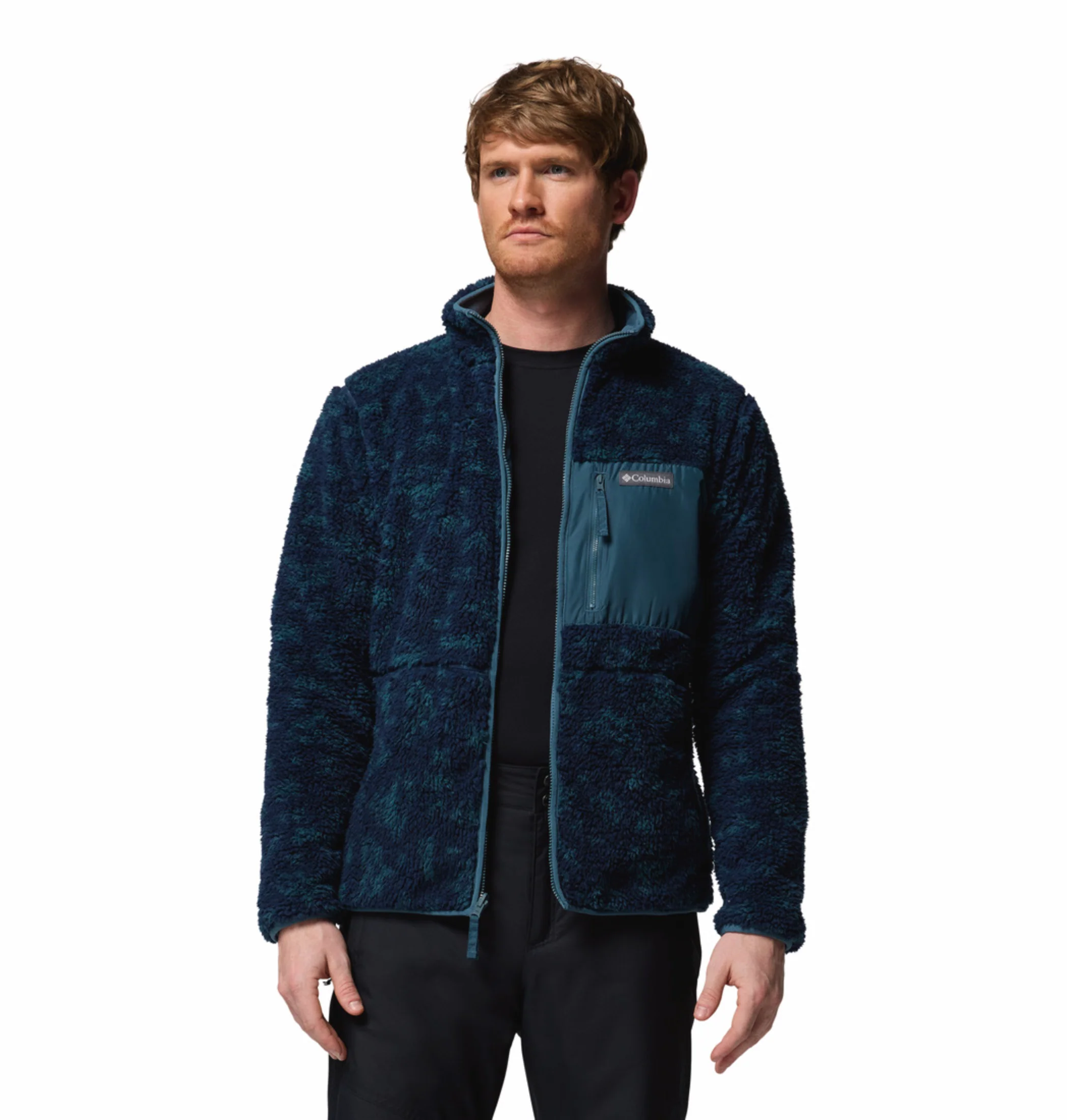 Columbia Men Navy Blue Winter Pass Reversible Fleece Jacket - Image 9