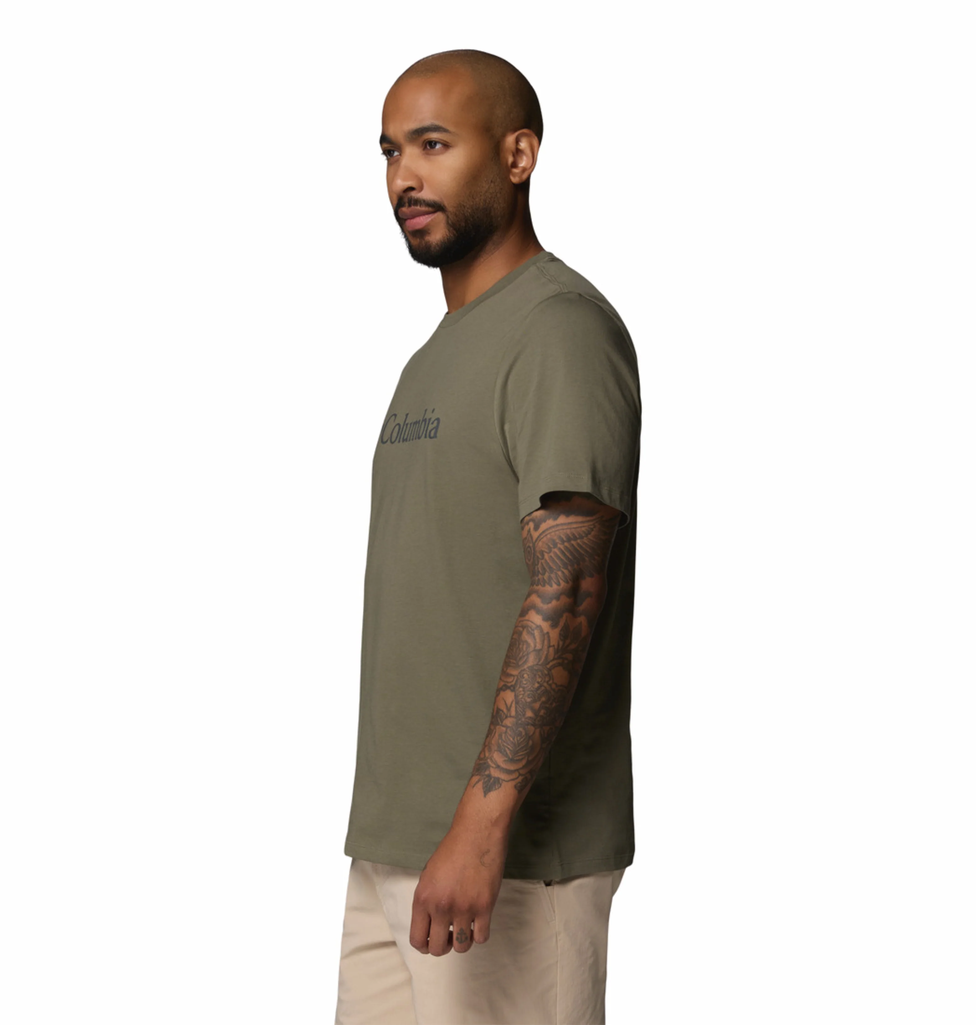 Columbia Men Olive Green CSC Basic Logo Tshirt - Image 5