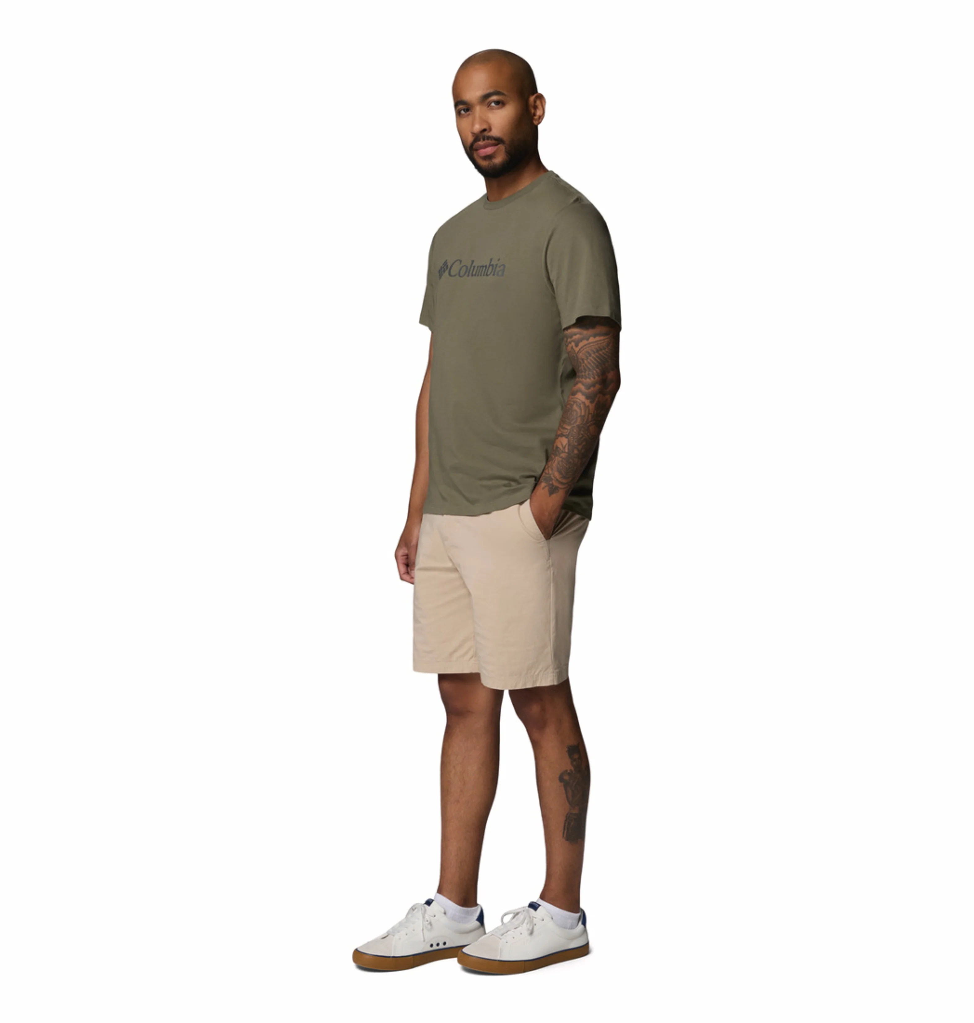 Columbia Men Olive Green CSC Basic Logo Tshirt - Image 6
