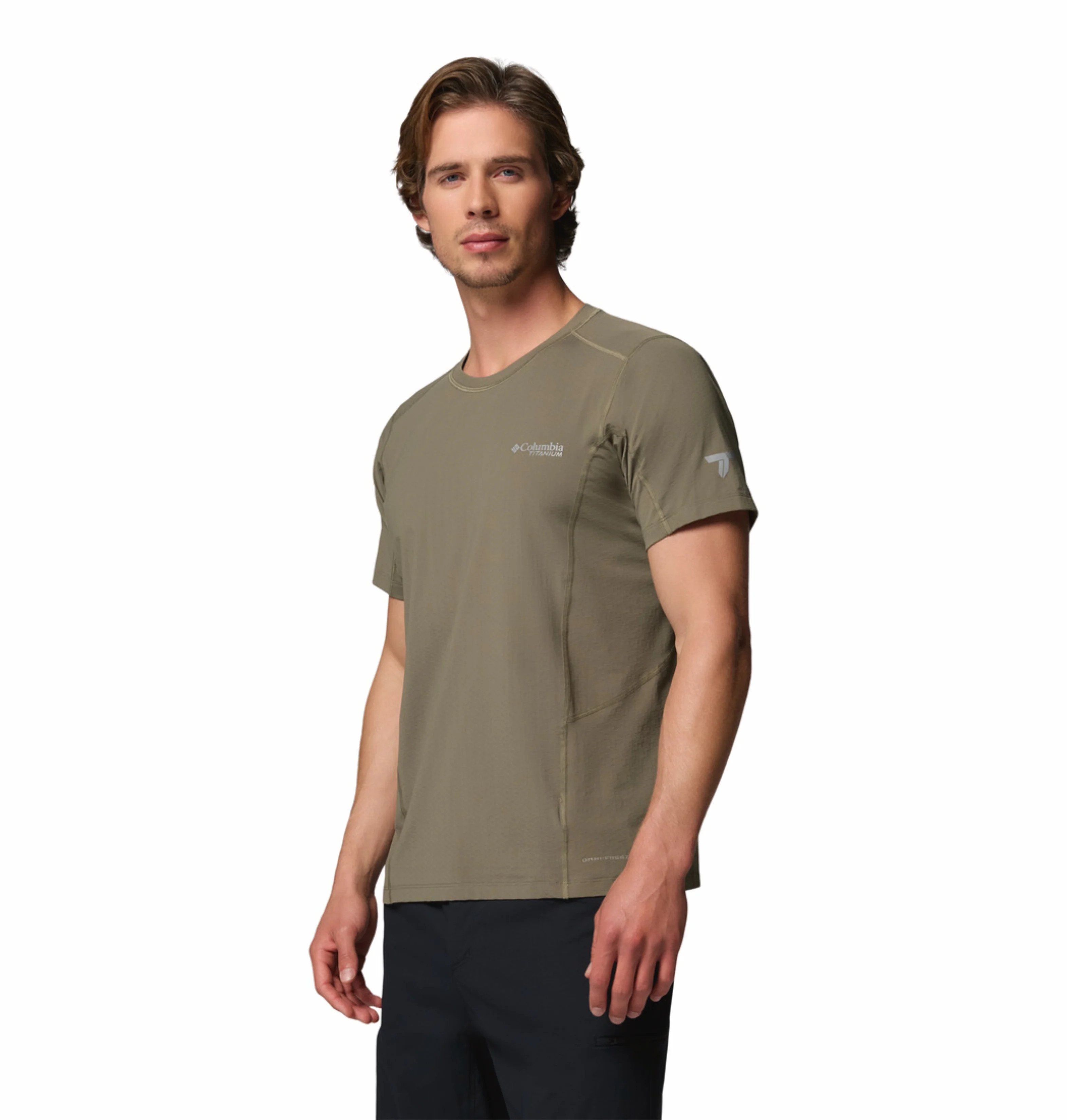 Columbia Men Olive Green Omni-Freeze Diamond Peak Pro Tshirt - Image 5