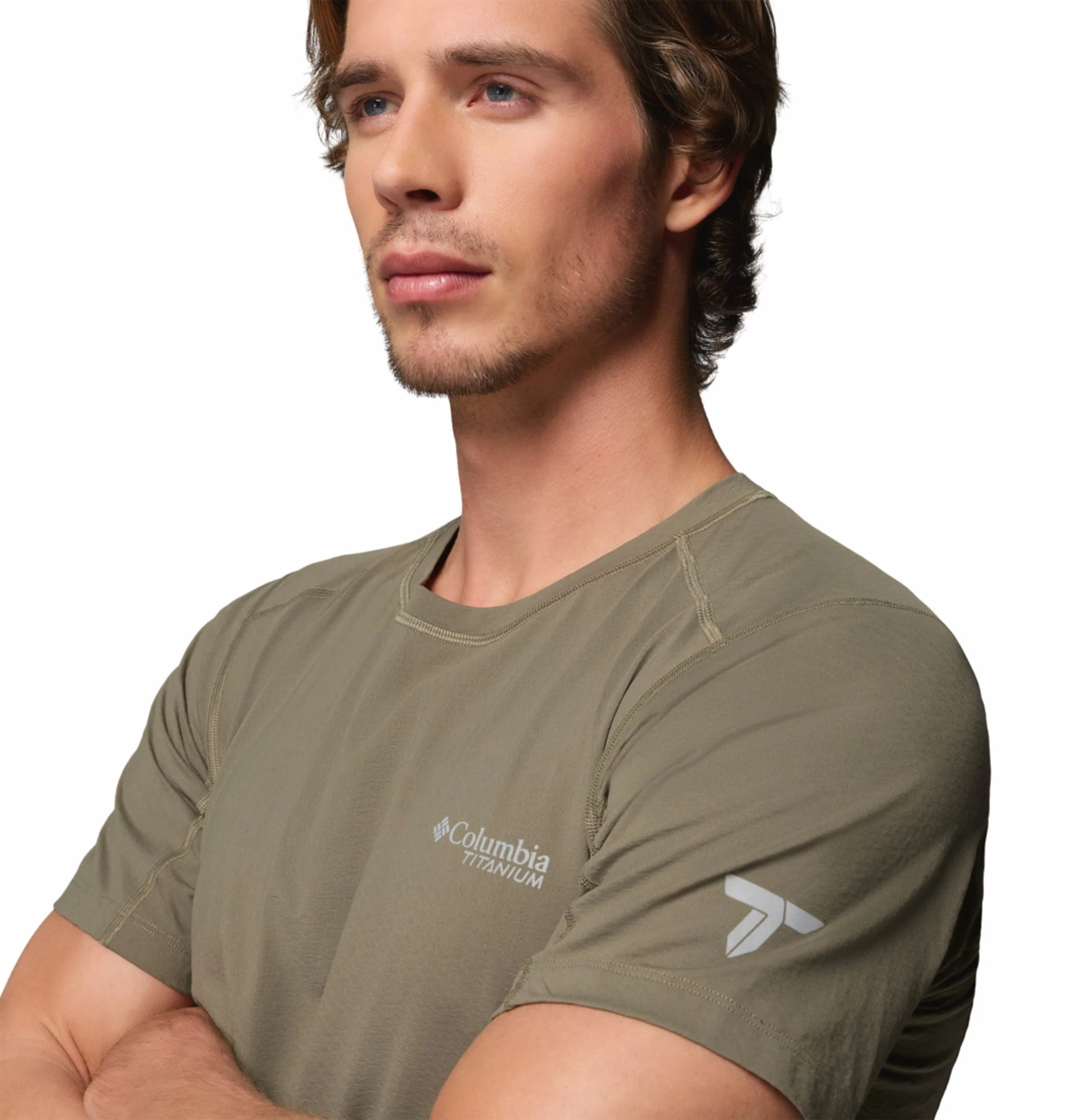 Columbia Men Olive Green Omni-Freeze Diamond Peak Pro Tshirt - Image 8