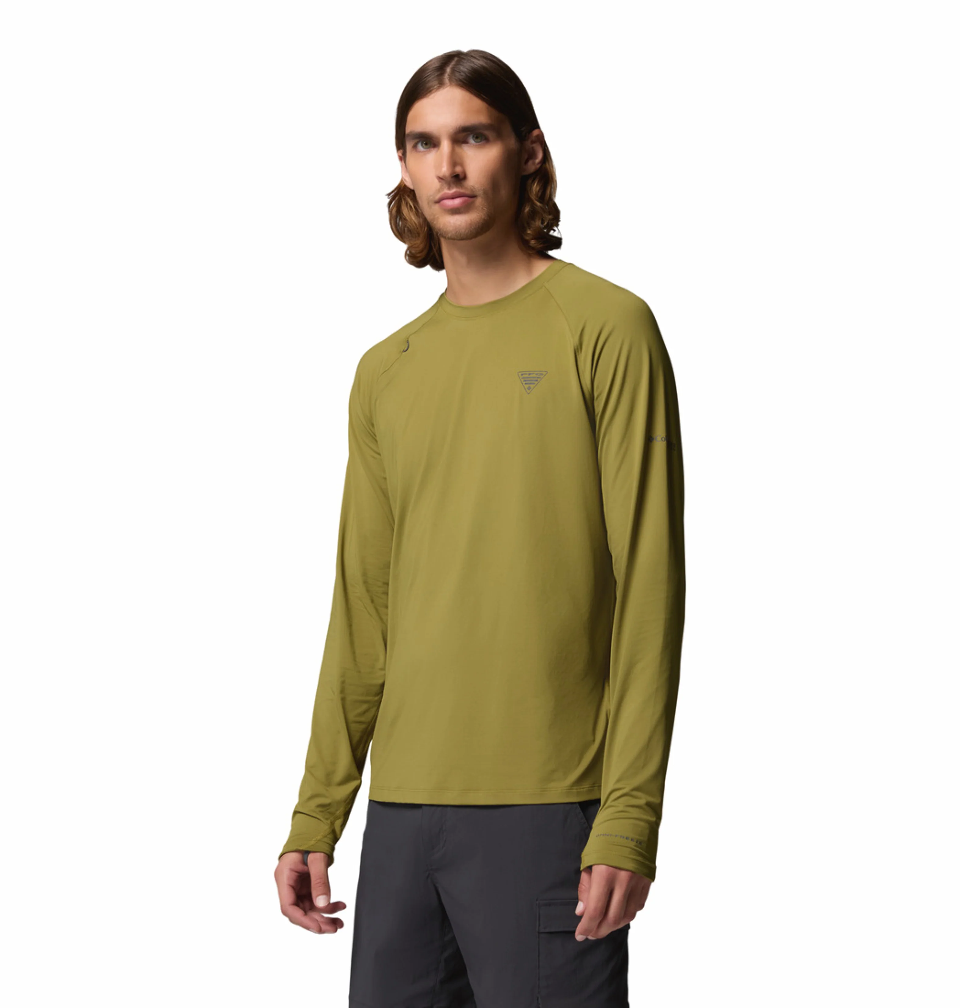 Columbia Men Olive Green Omni-Freeze Wild Cast Sun Tshirt - Image 5