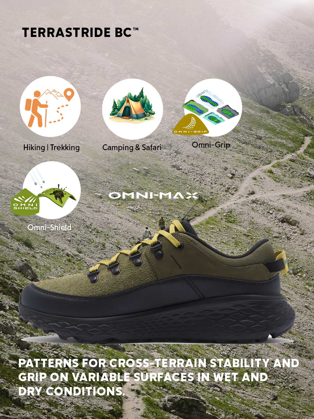 Columbia Men Olive Green Omni-Grip Terrastride BC Shoes - Image 2