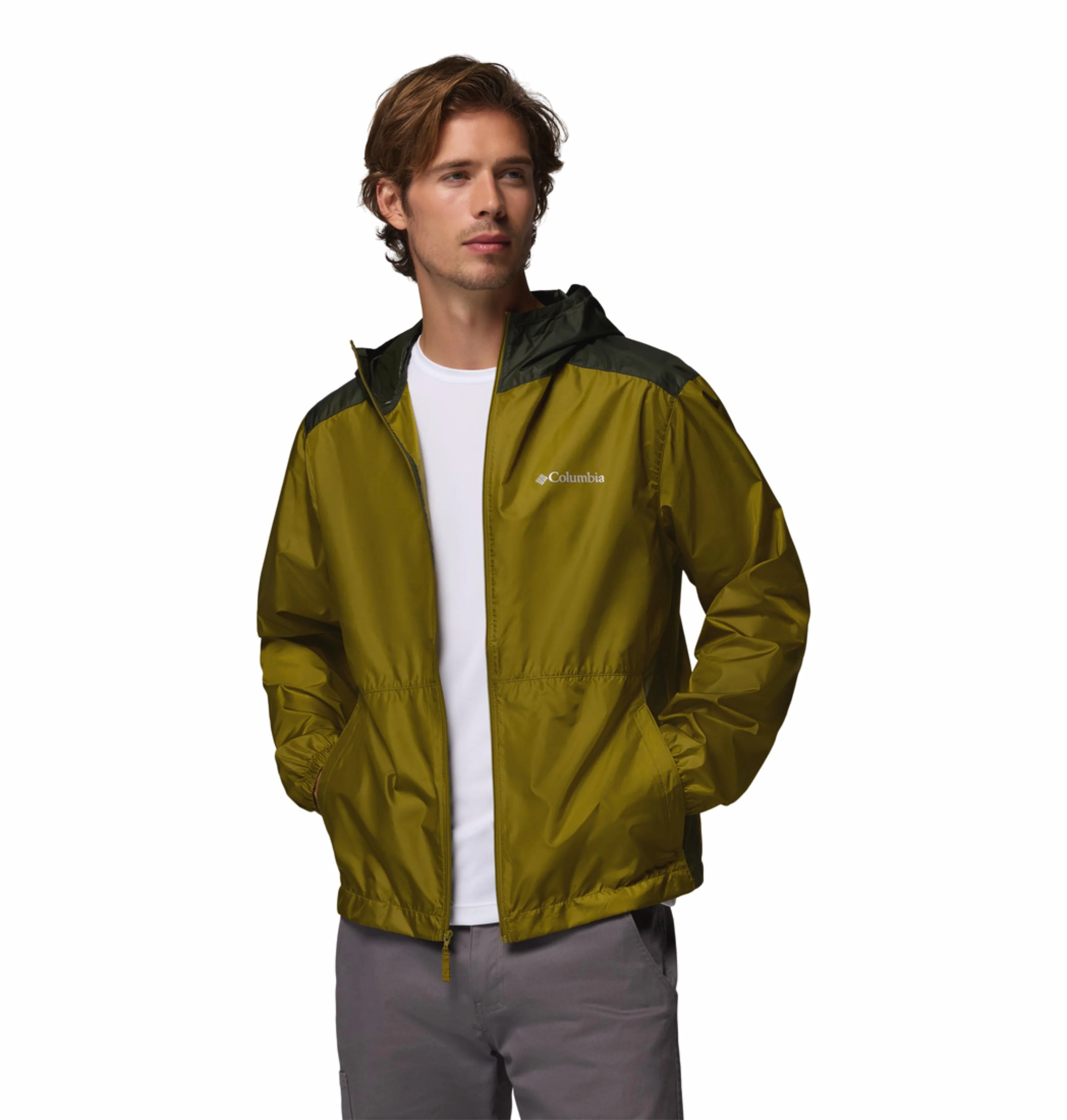 Columbia Men Olive Green Omni-Shade Discovery Loop Windbreaker - Image 5