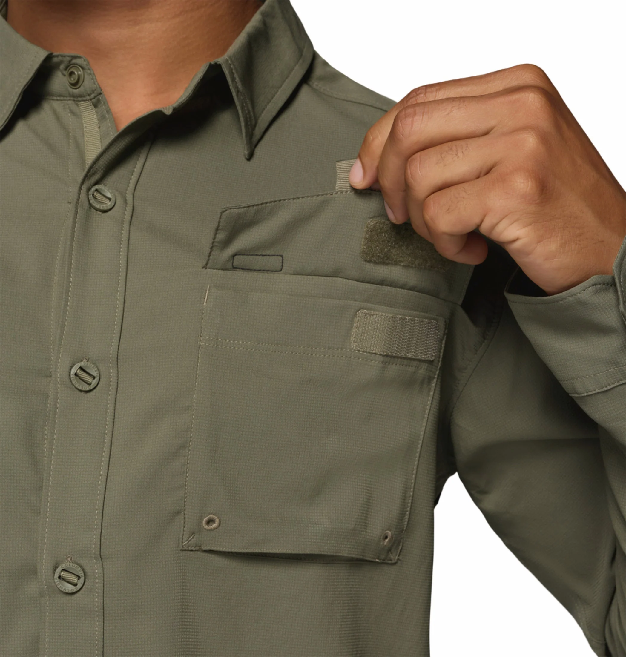 Columbia Men Olive Green Omni-Shade Silver Ridge Utility II Long Sleeve Shirt - Image 10