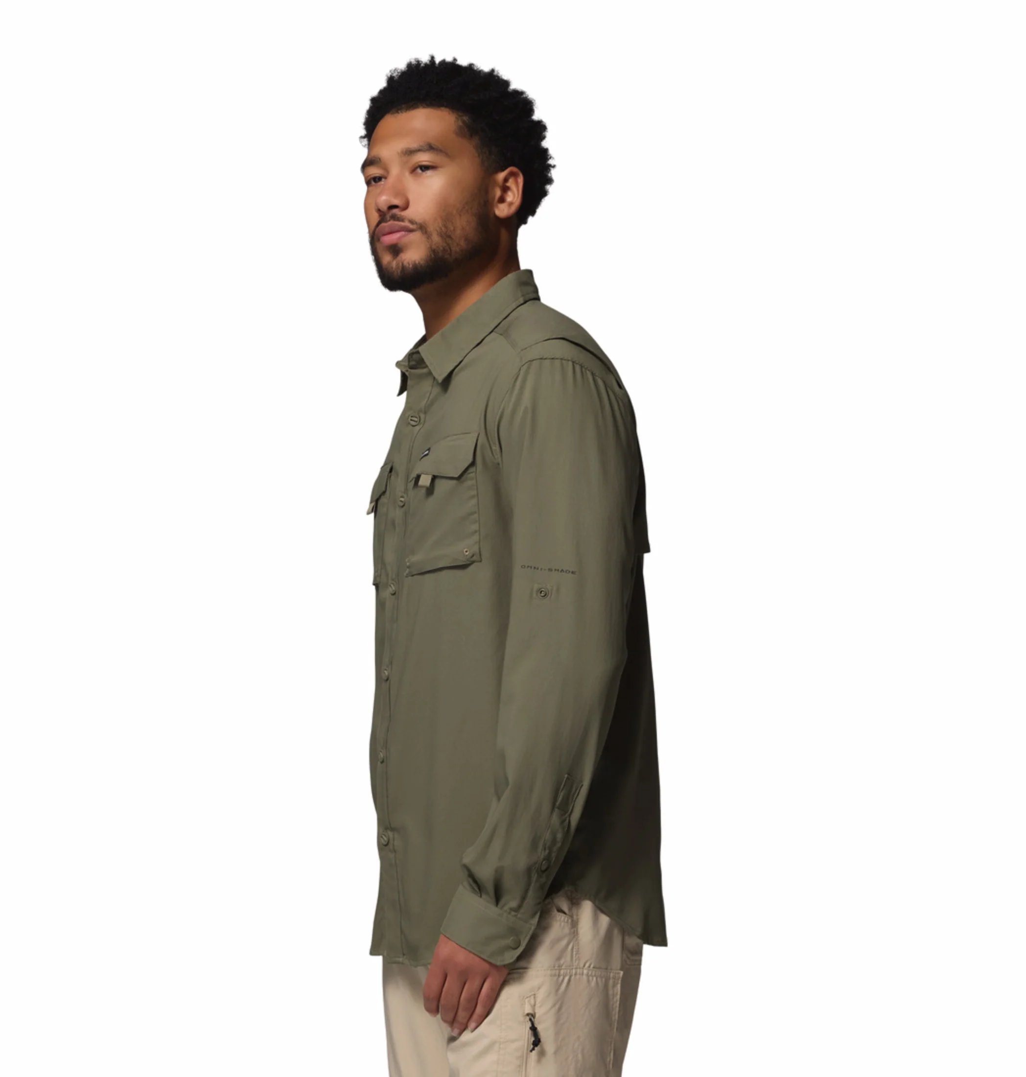 Columbia Men Olive Green Omni-Shade Silver Ridge Utility II Long Sleeve Shirt - Image 5