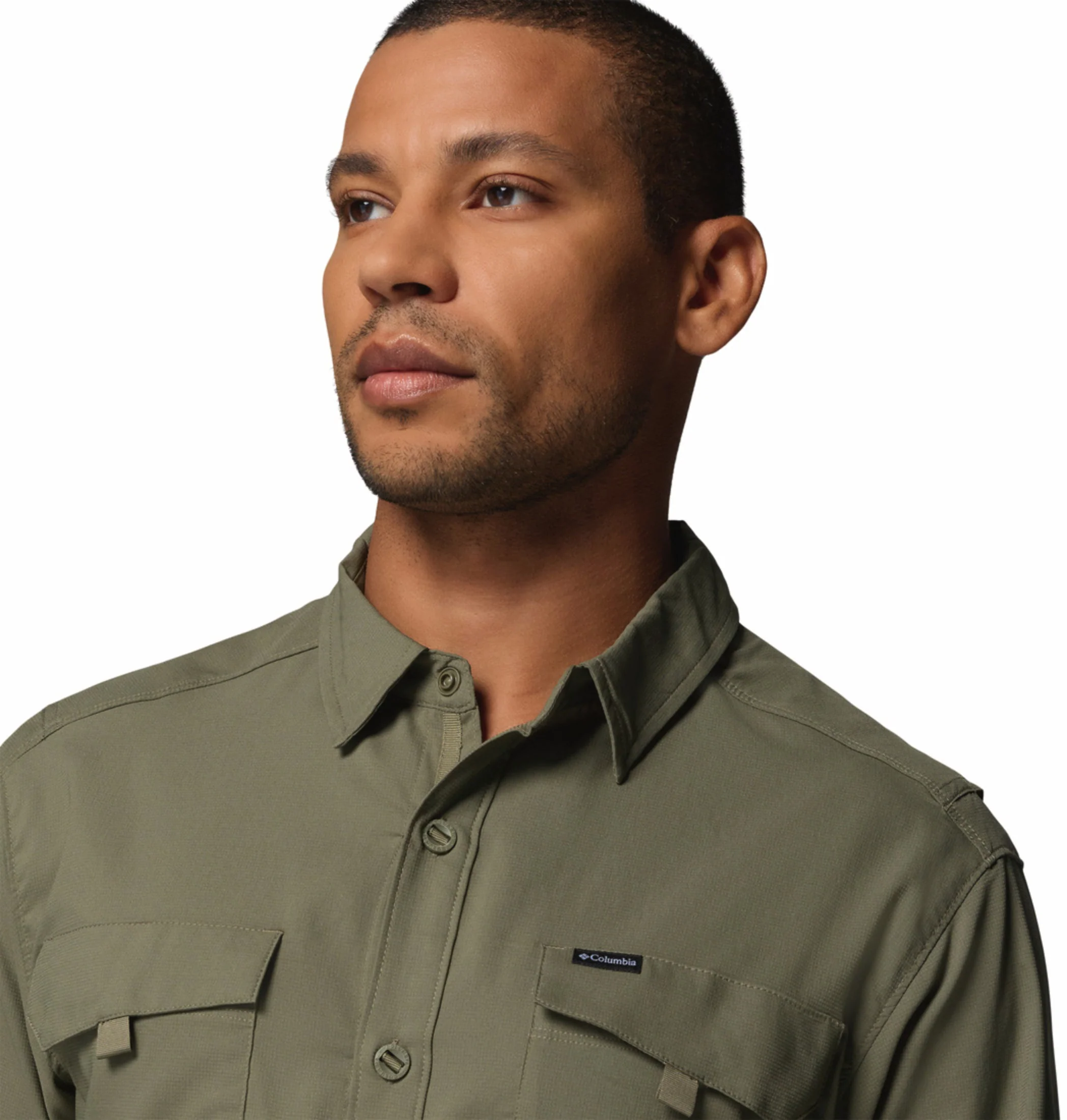 Columbia Men Olive Green Omni-Shade Silver Ridge Utility II Long Sleeve Shirt - Image 9