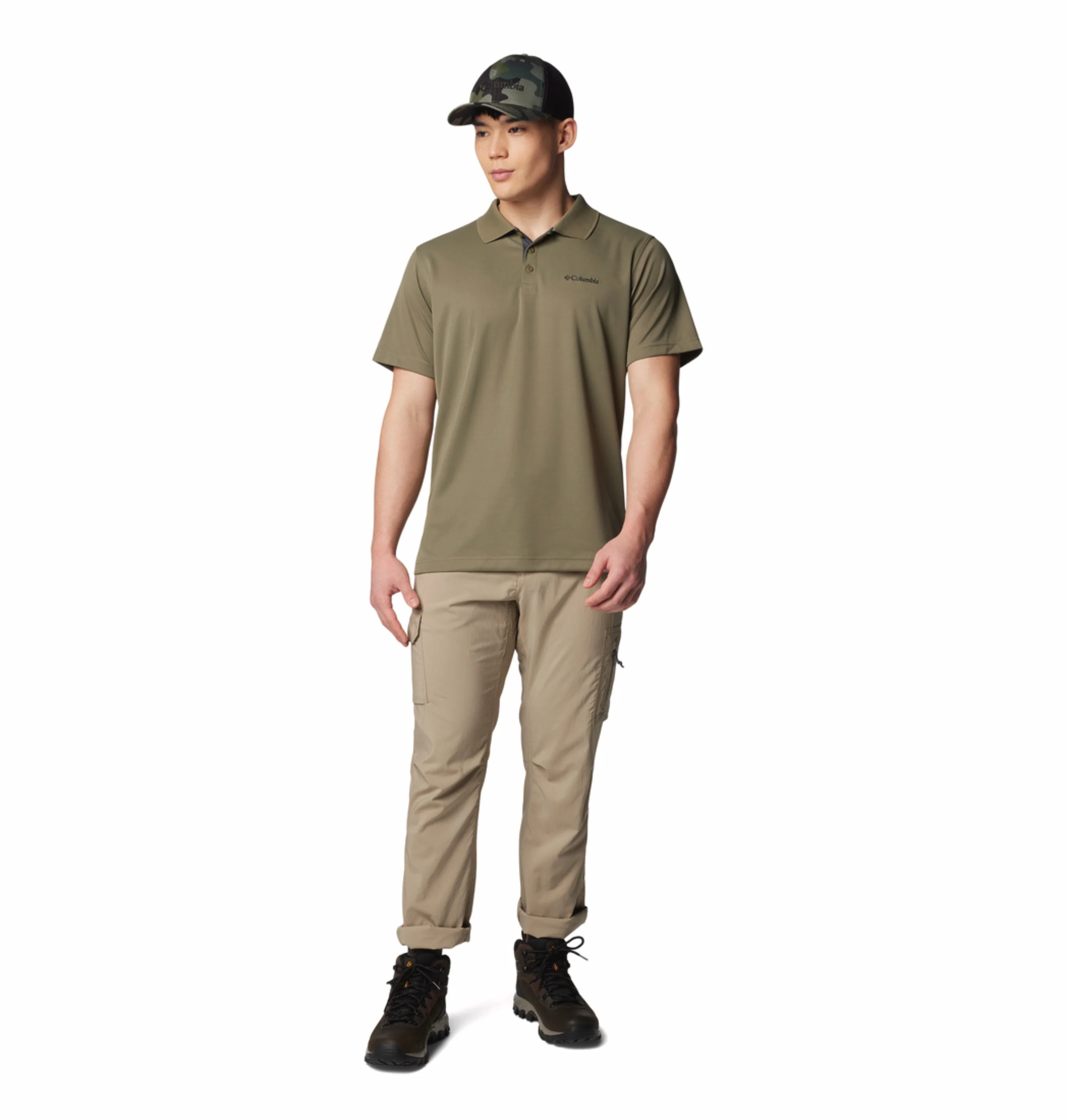 Columbia Men Olive Green Omni-Shade Utilizer Polo Tshirt - Image 3
