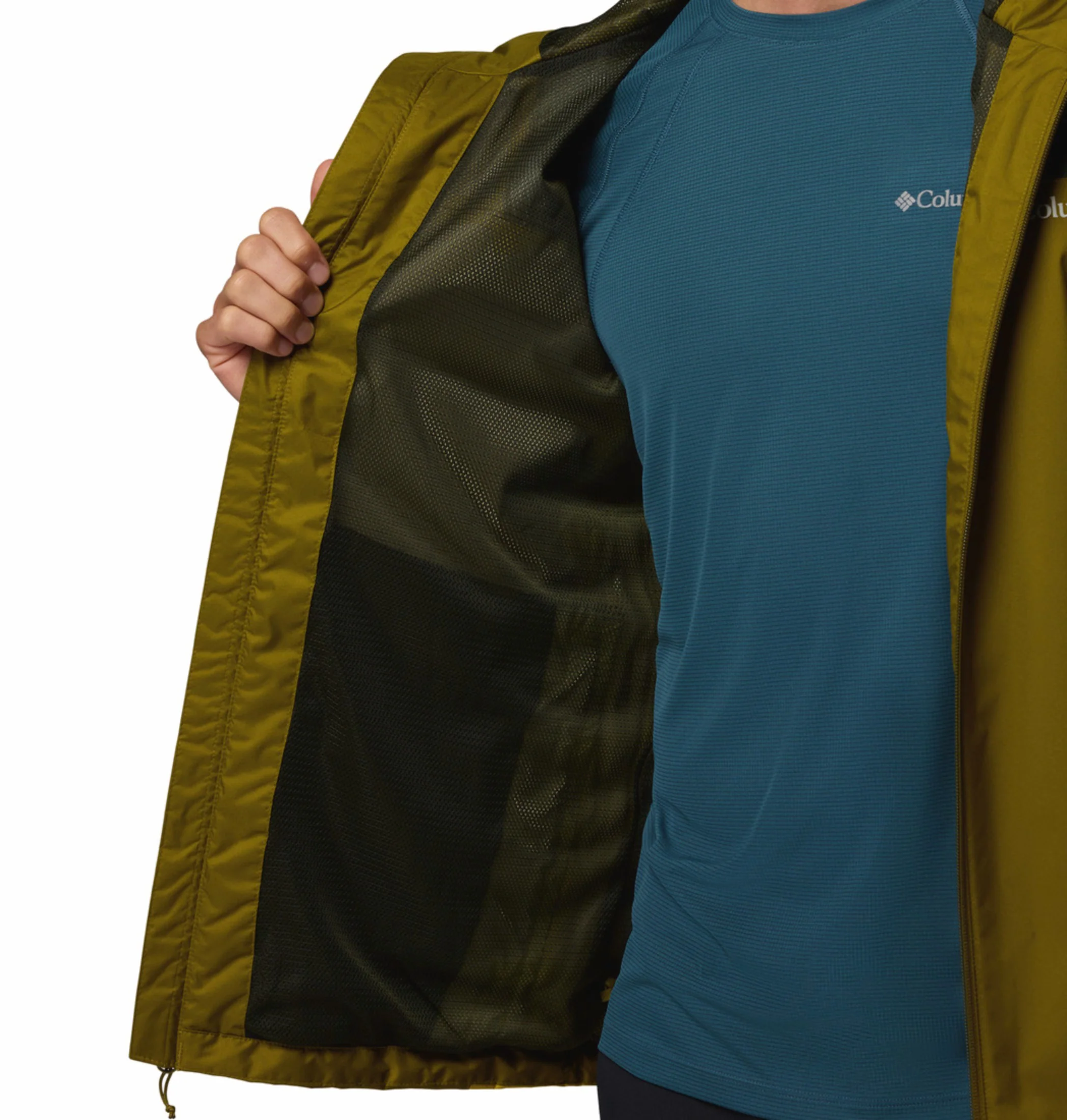 Columbia Men Olive Green Omni-Tech Inner Limits III Rain Jacket - Image 8