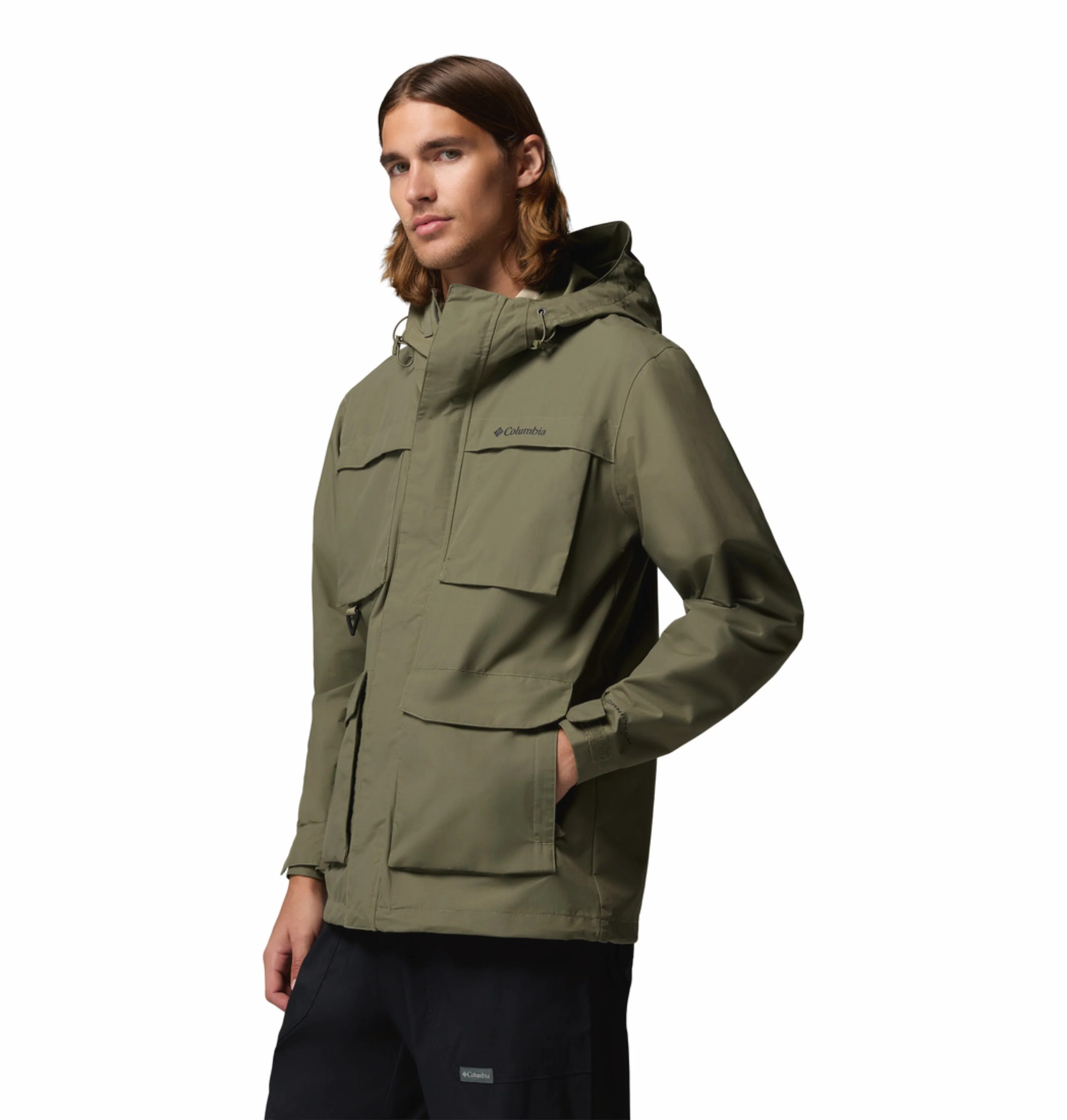 Columbia Men Olive Green Omni-Tech Landroamer II Rain Jacket - Image 10