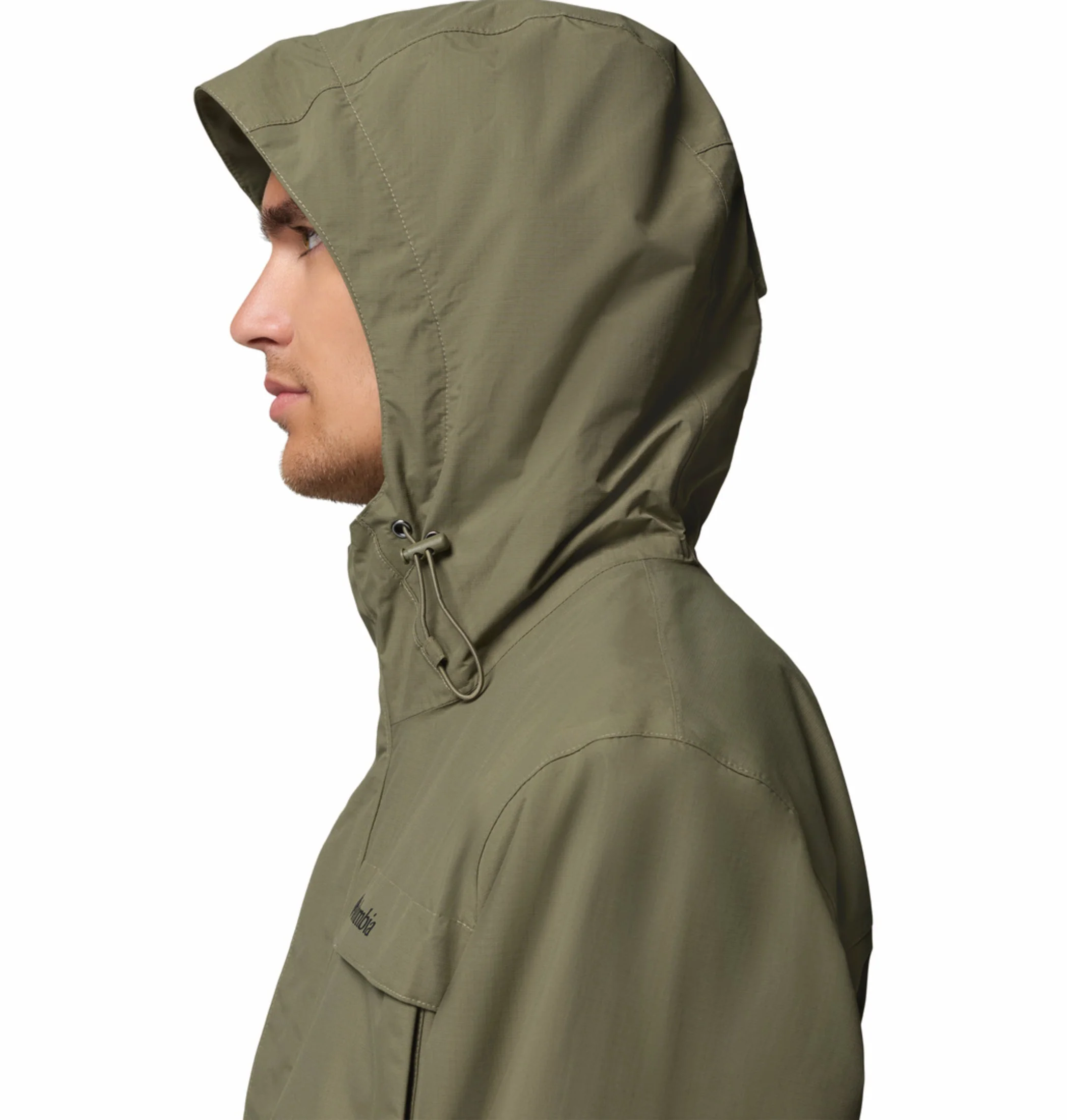 Columbia Men Olive Green Omni-Tech Landroamer II Rain Jacket - Image 6