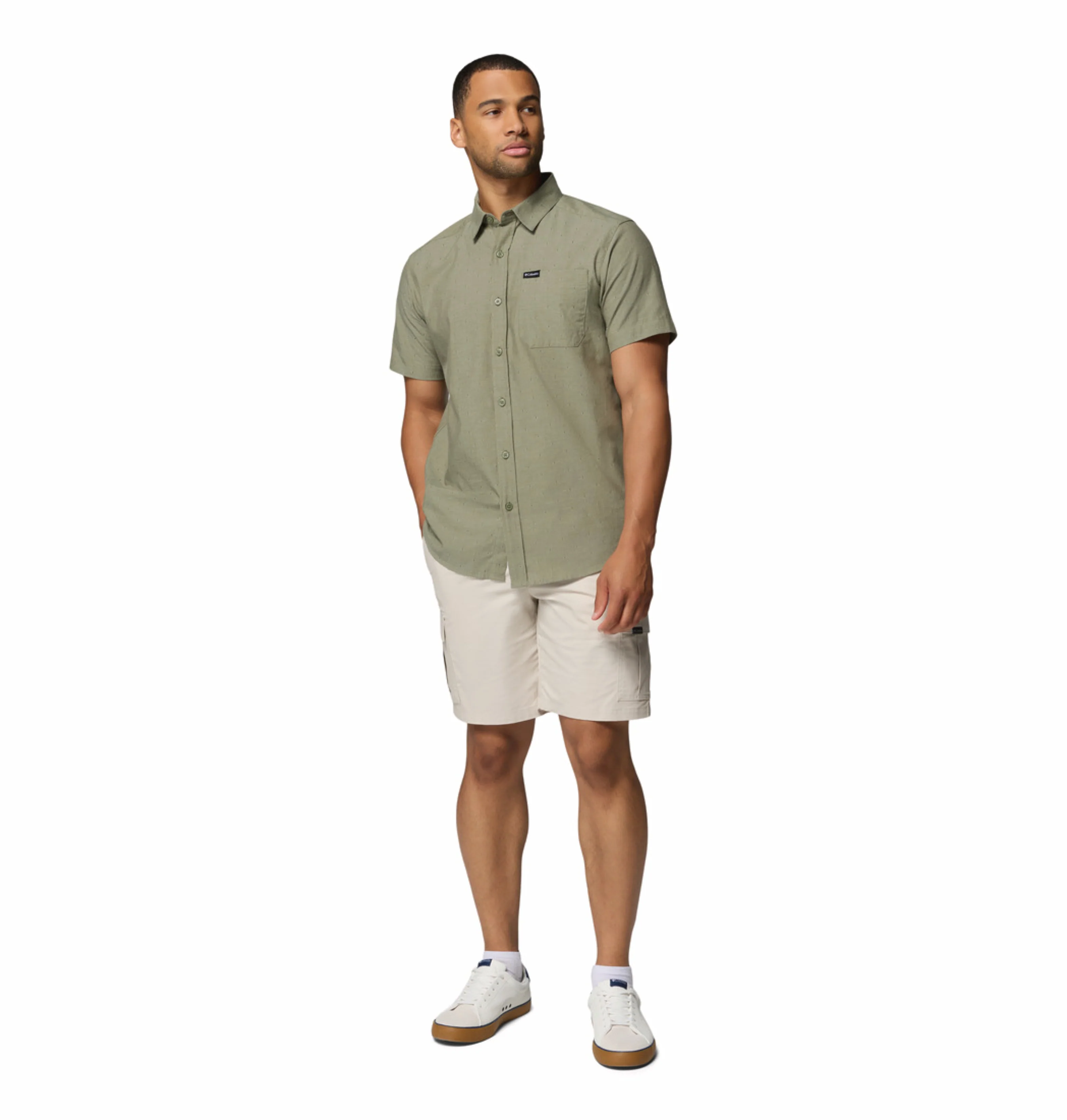 Columbia Men Olive Green Omni-Wick Rapid Rivers Novelty Short Sleeve Shirt - Image 6