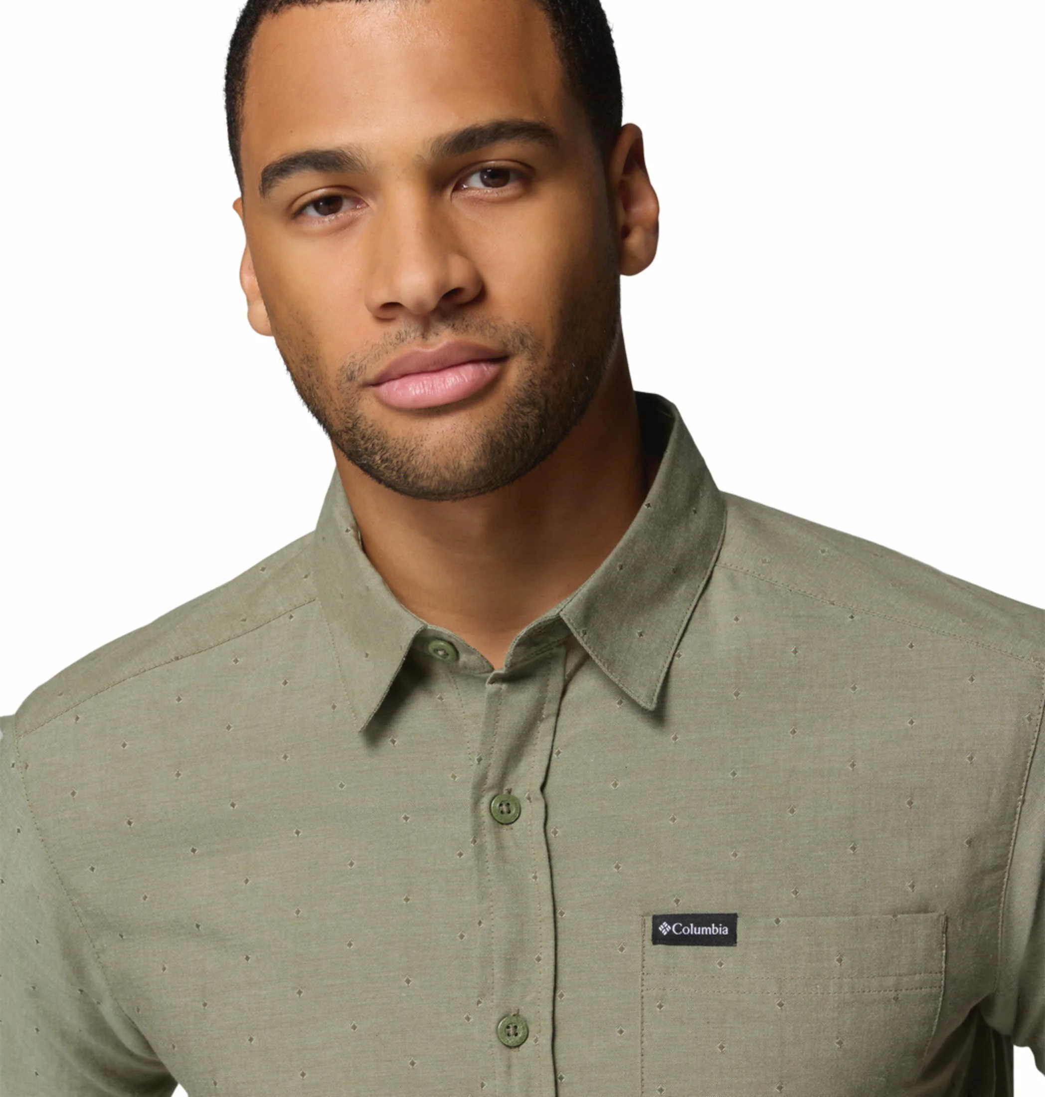 Columbia Men Olive Green Omni-Wick Rapid Rivers Novelty Short Sleeve Shirt - Image 7