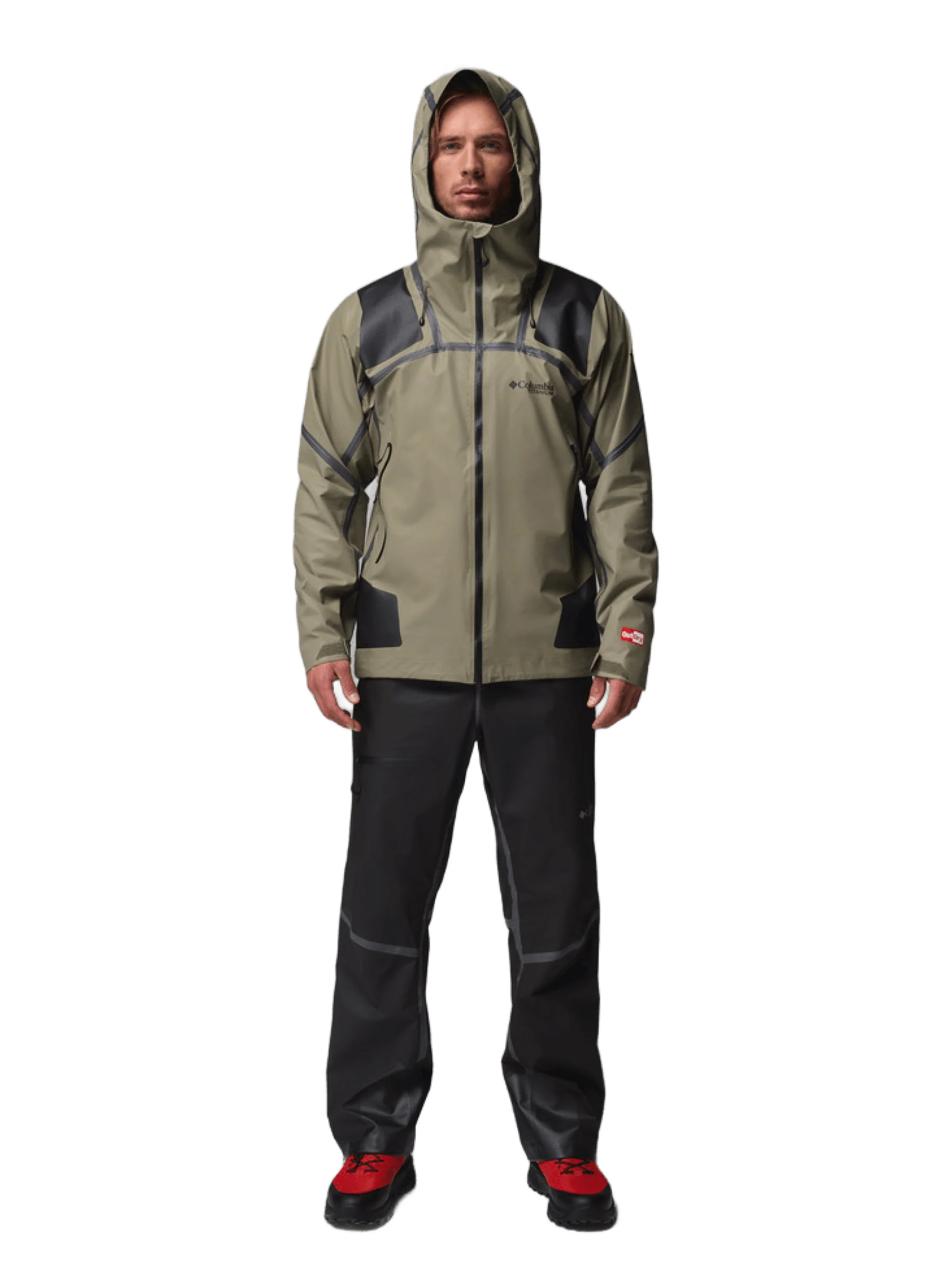 Columbia Men Olive Green OutDry Whistler Peak Shell Rain Jacket