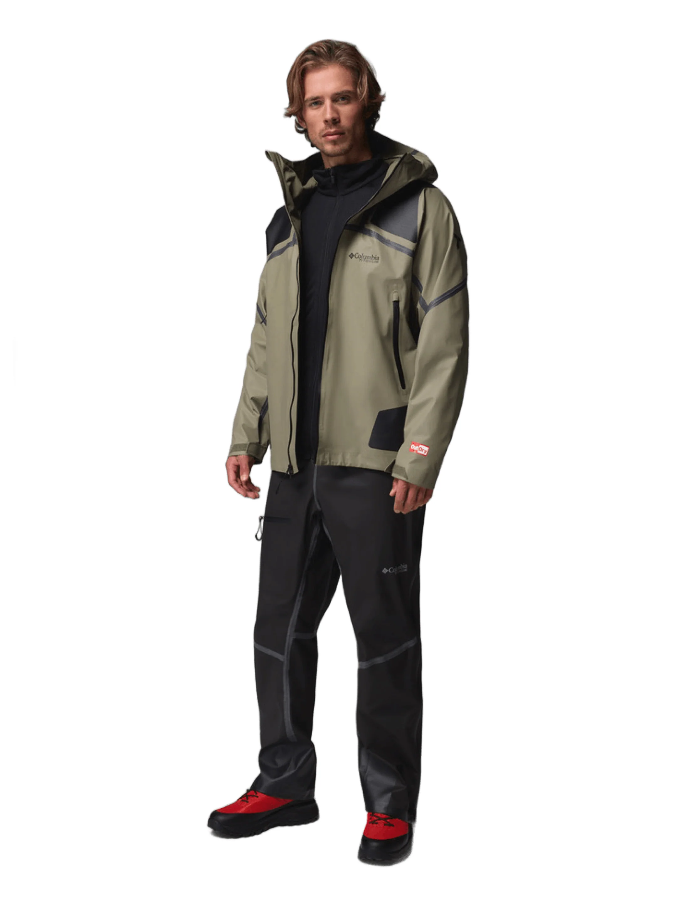 Columbia Men Olive Green OutDry Whistler Peak Shell Rain Jacket - Image 5