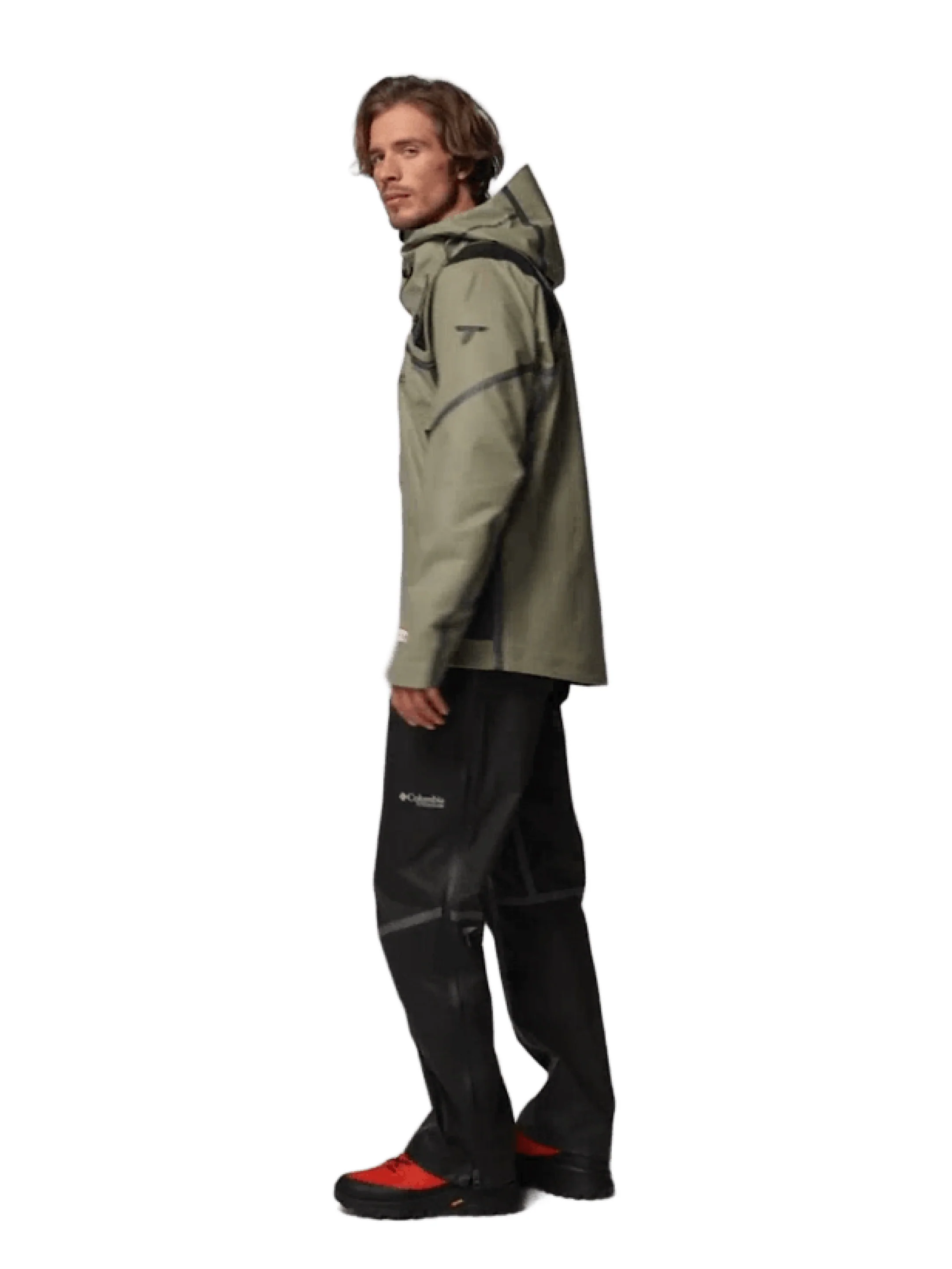 Columbia Men Olive Green OutDry Whistler Peak Shell Rain Jacket - Image 7