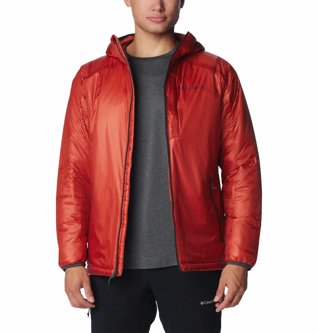 Columbia Men Orange Arch Rock Double Wall Elite Hooded Jacket - Image 4