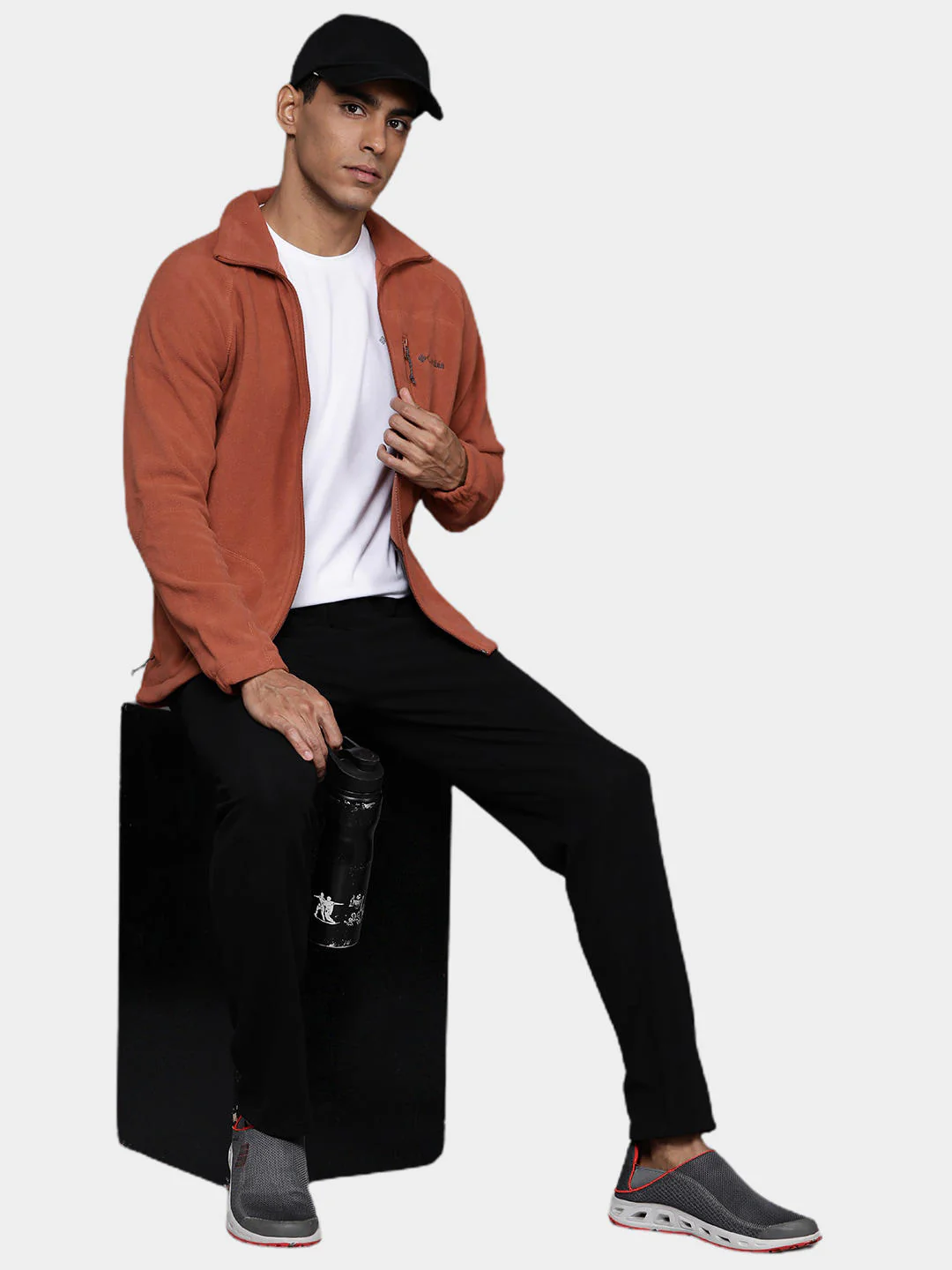 Columbia Men Orange Fast Trek II Full Zip Fleece - Image 7