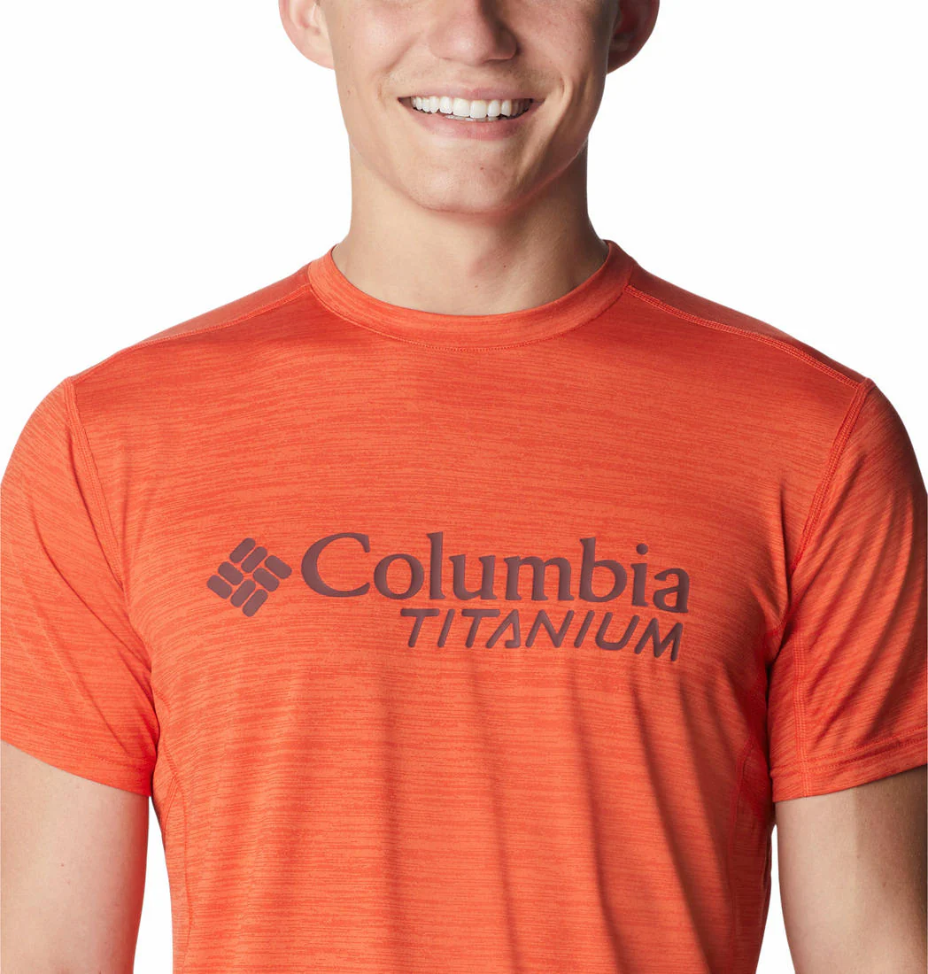 Columbia Men Orange M Titan Pass Graphic Tee - Image 2