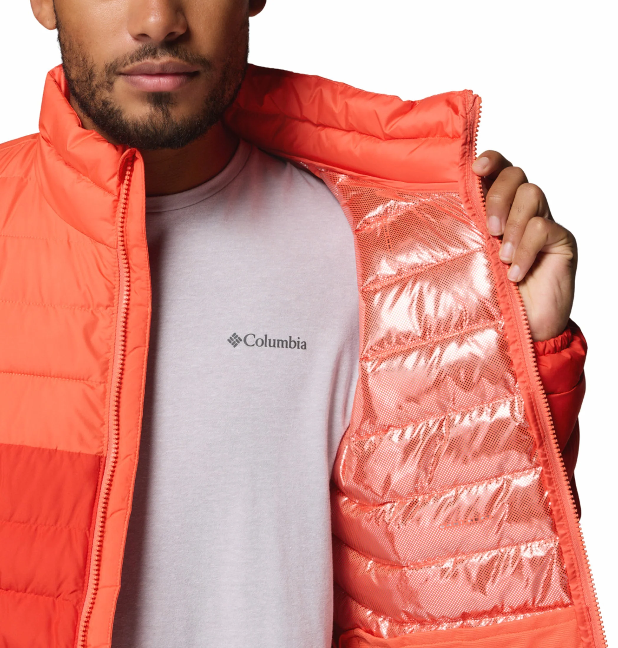 Columbia Men Orange Omni-Heat Powder Lite II Synthetic Down Jacket - Image 6