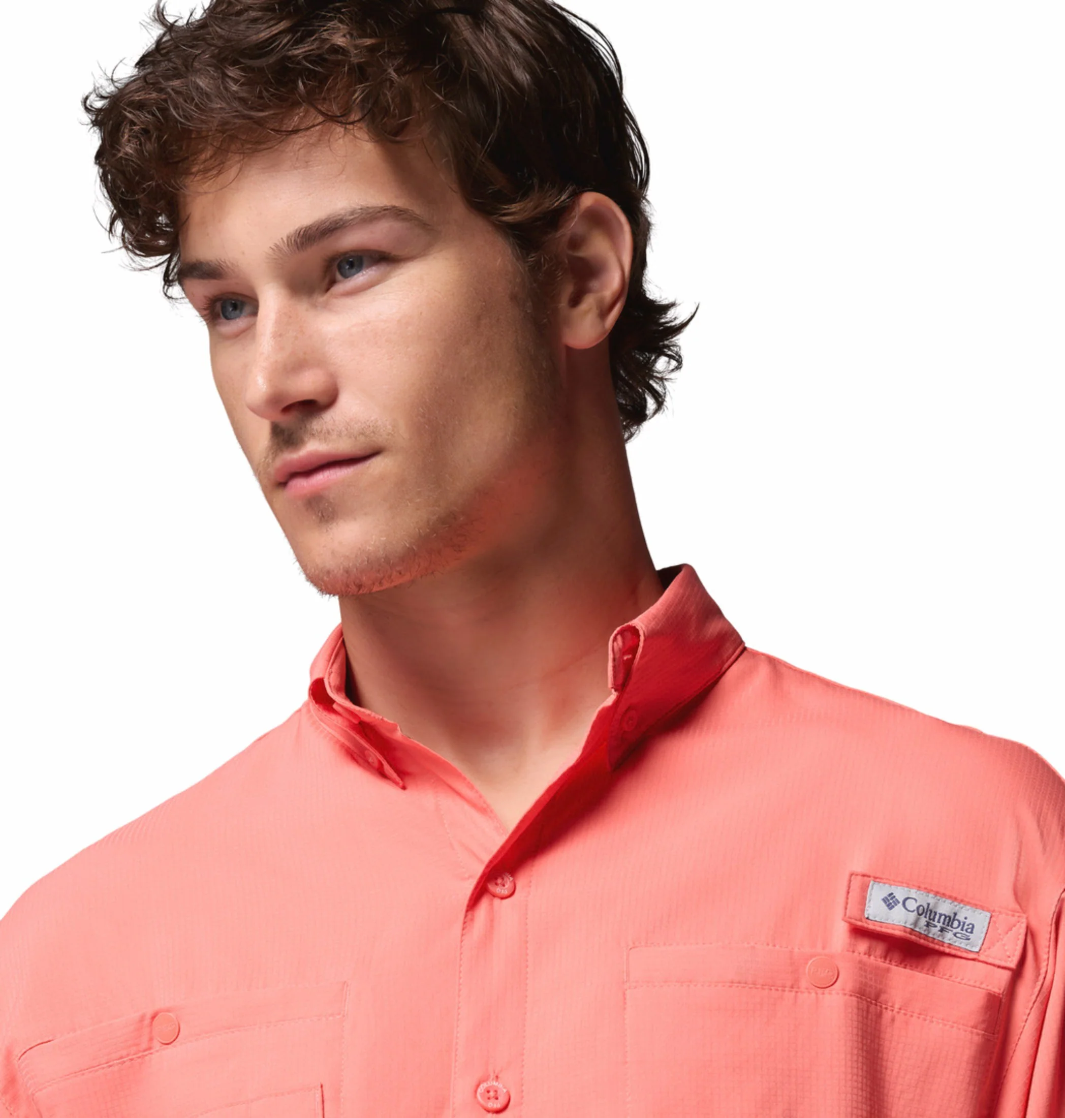 Columbia Men Orange Omni-Shade Tamiami II Long Sleeve Shirt - Image 8