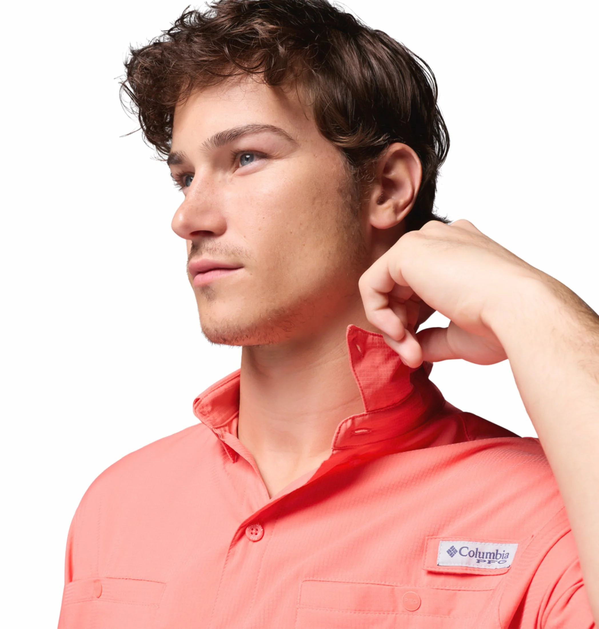 Columbia Men Orange Omni-Shade Tamiami II Long Sleeve Shirt - Image 9