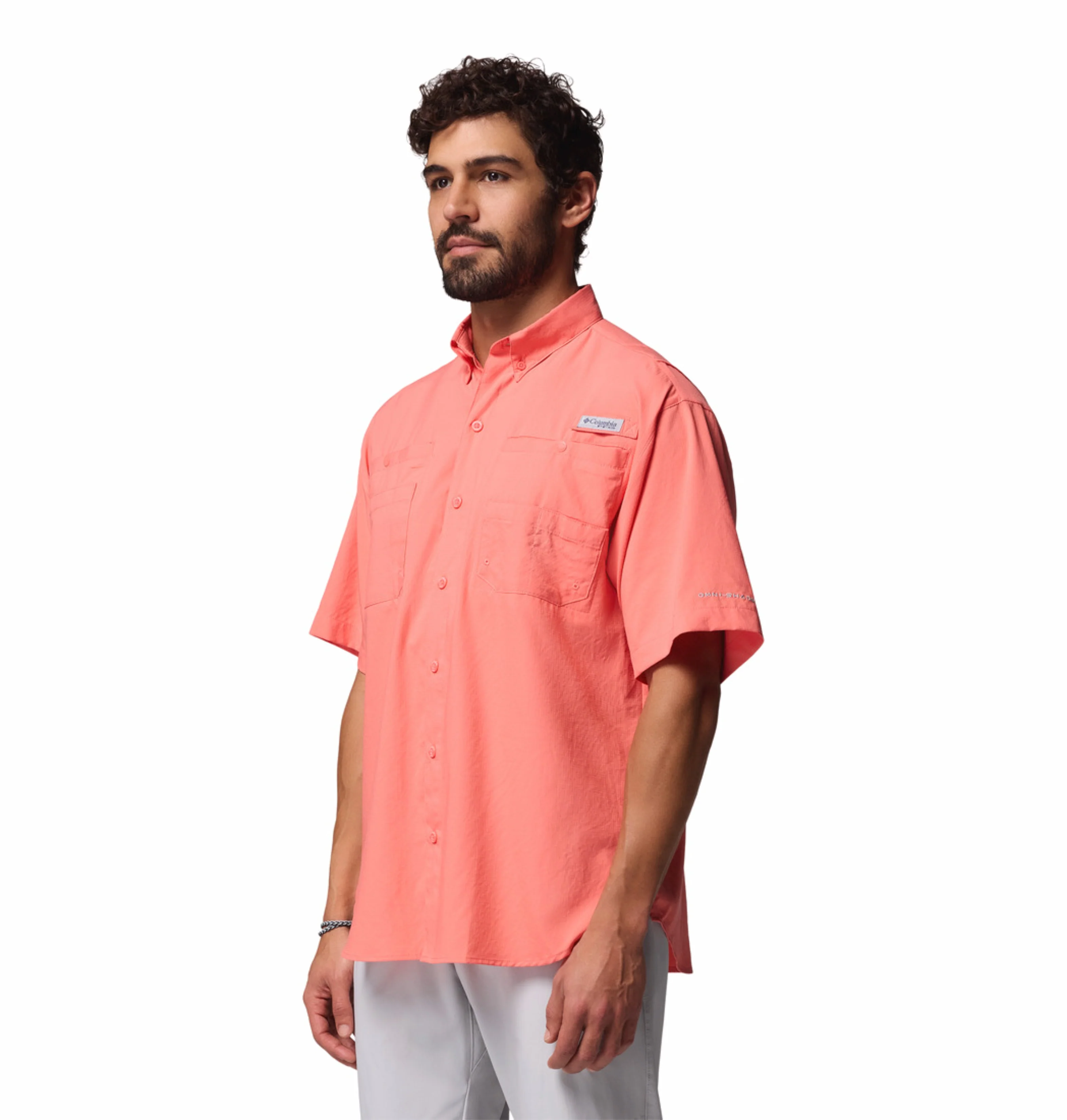 Columbia Men Orange Omni-Shade Tamiami II Short Sleeve Shirt - Image 5