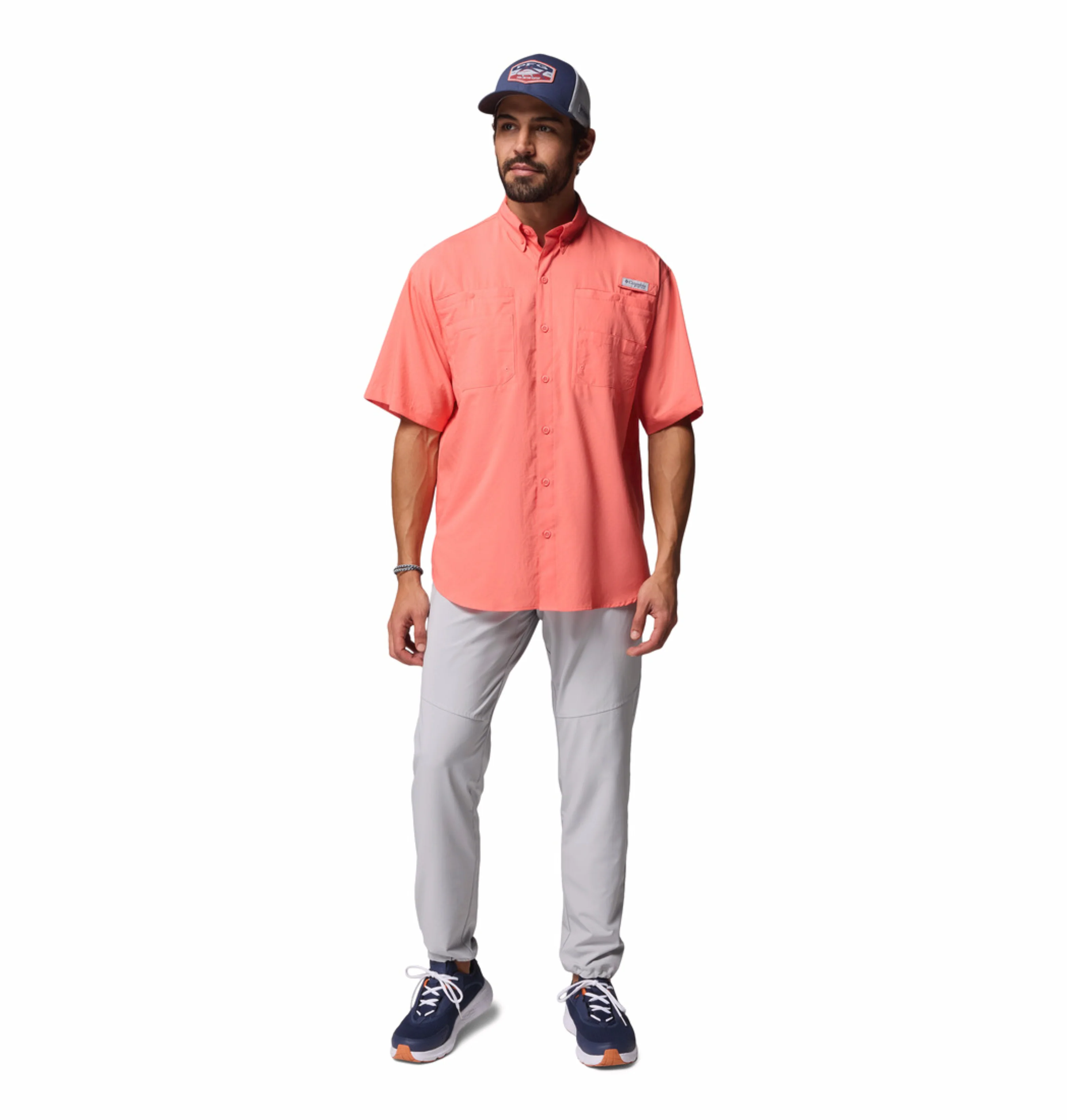 Columbia Men Orange Omni-Shade Tamiami II Short Sleeve Shirt - Image 6