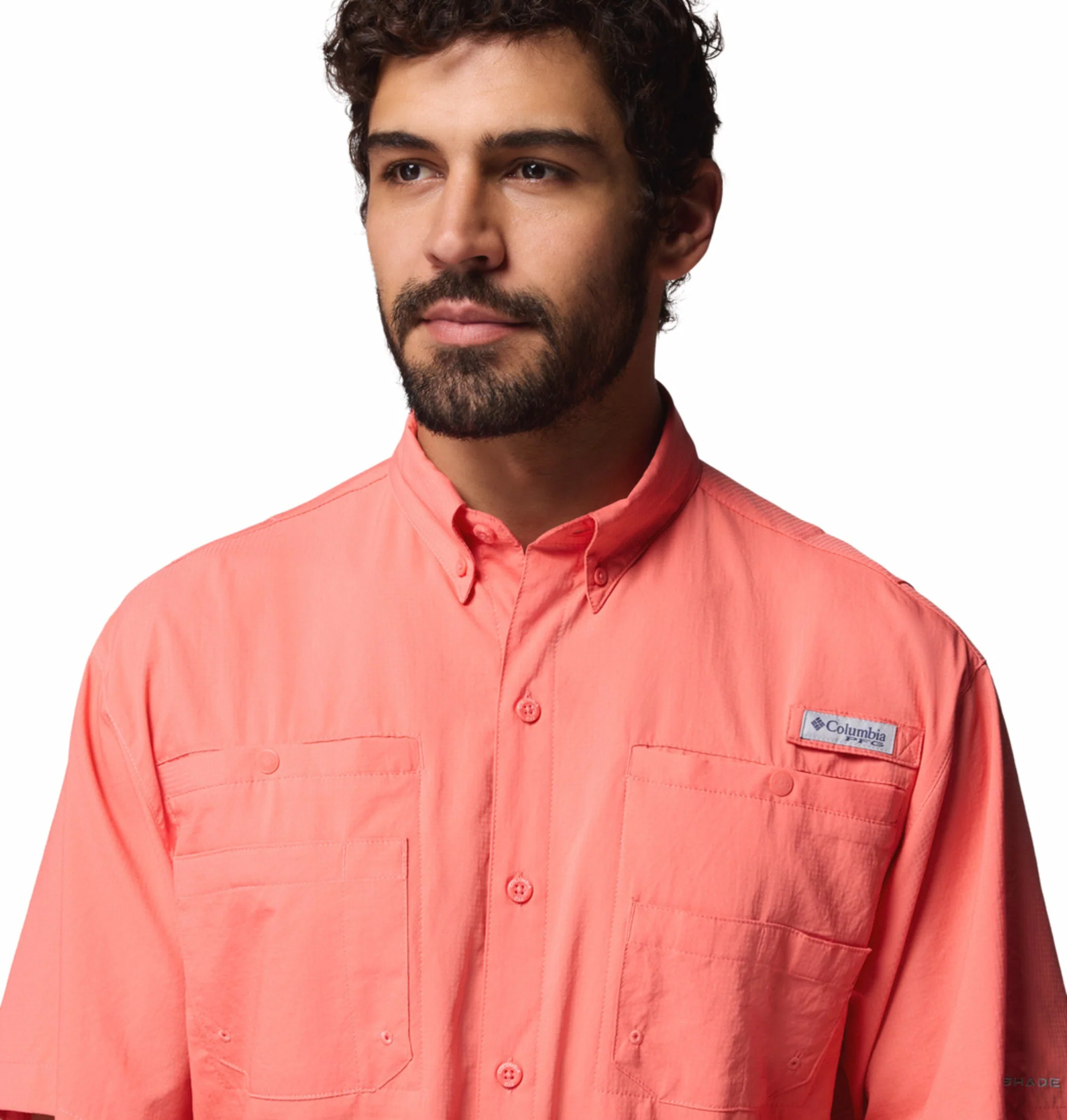 Columbia Men Orange Omni-Shade Tamiami II Short Sleeve Shirt - Image 7