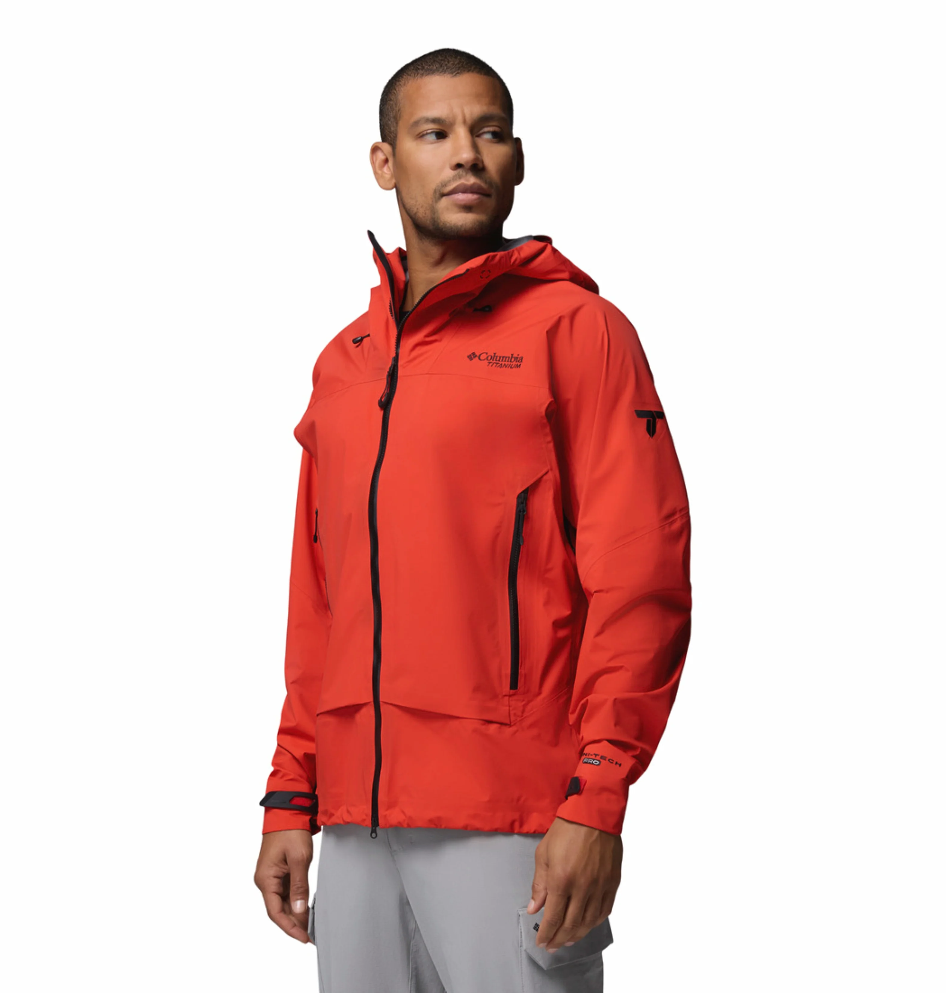 Columbia Men Orange Omni-Tech Saudan Pro 3L Shell Rain Jacket - Image 10