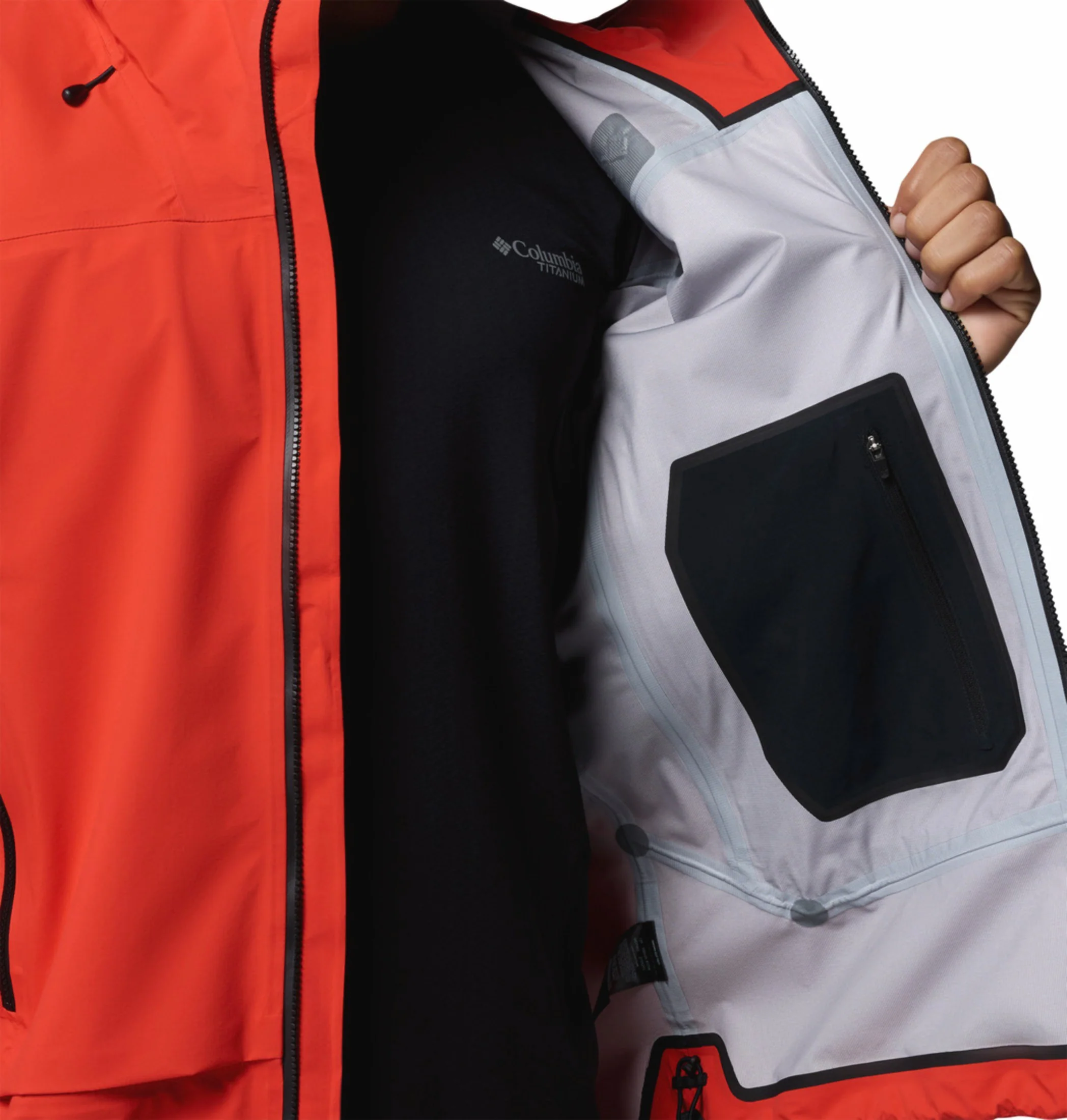 Columbia Men Orange Omni-Tech Saudan Pro 3L Shell Rain Jacket - Image 7
