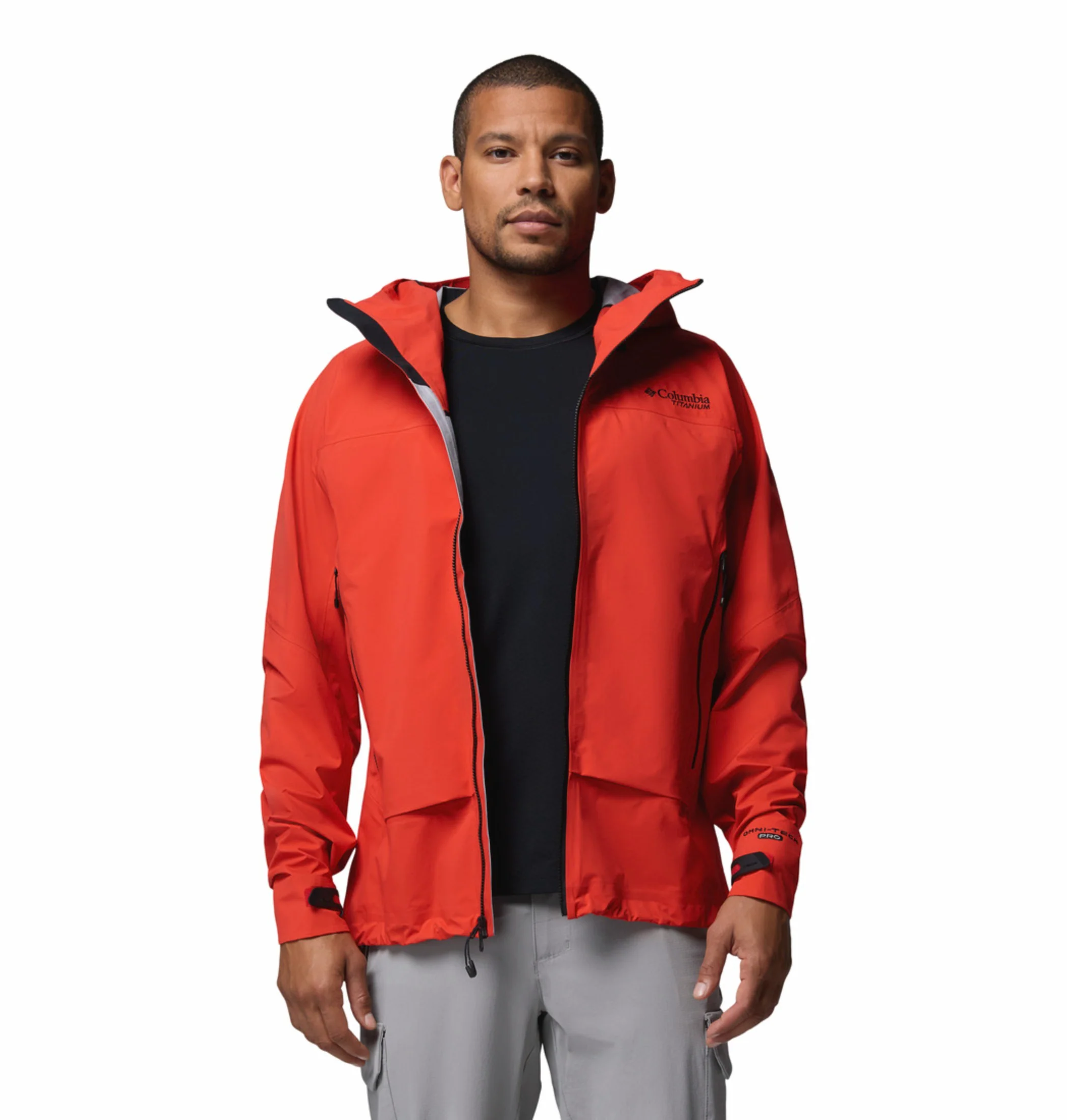 Columbia Men Orange Omni-Tech Saudan Pro 3L Shell Rain Jacket - Image 8