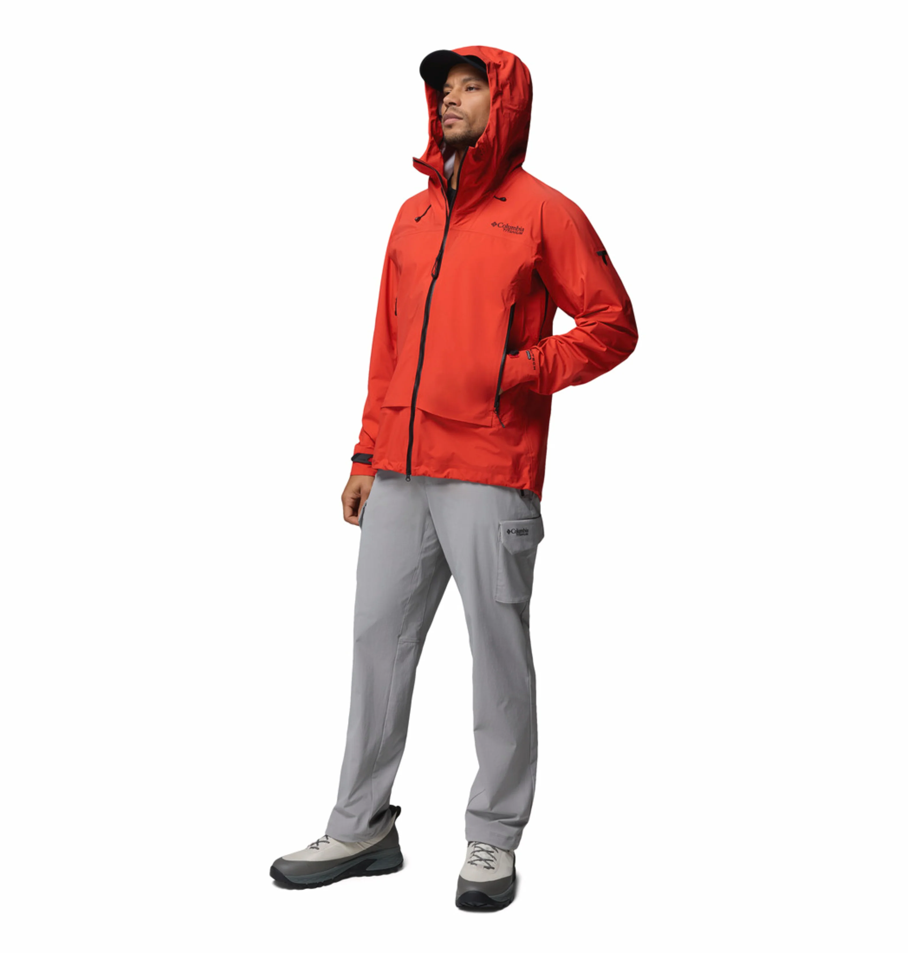 Columbia Men Orange Omni-Tech Saudan Pro 3L Shell Rain Jacket - Image 9