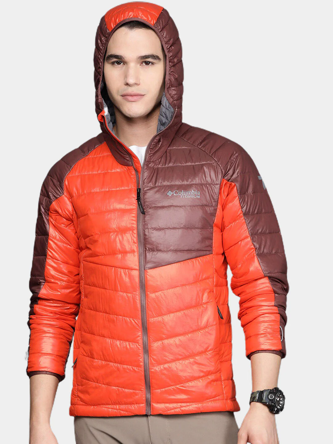 Columbia Men Orange Platinum Peak Hooded Jacket - Image 14