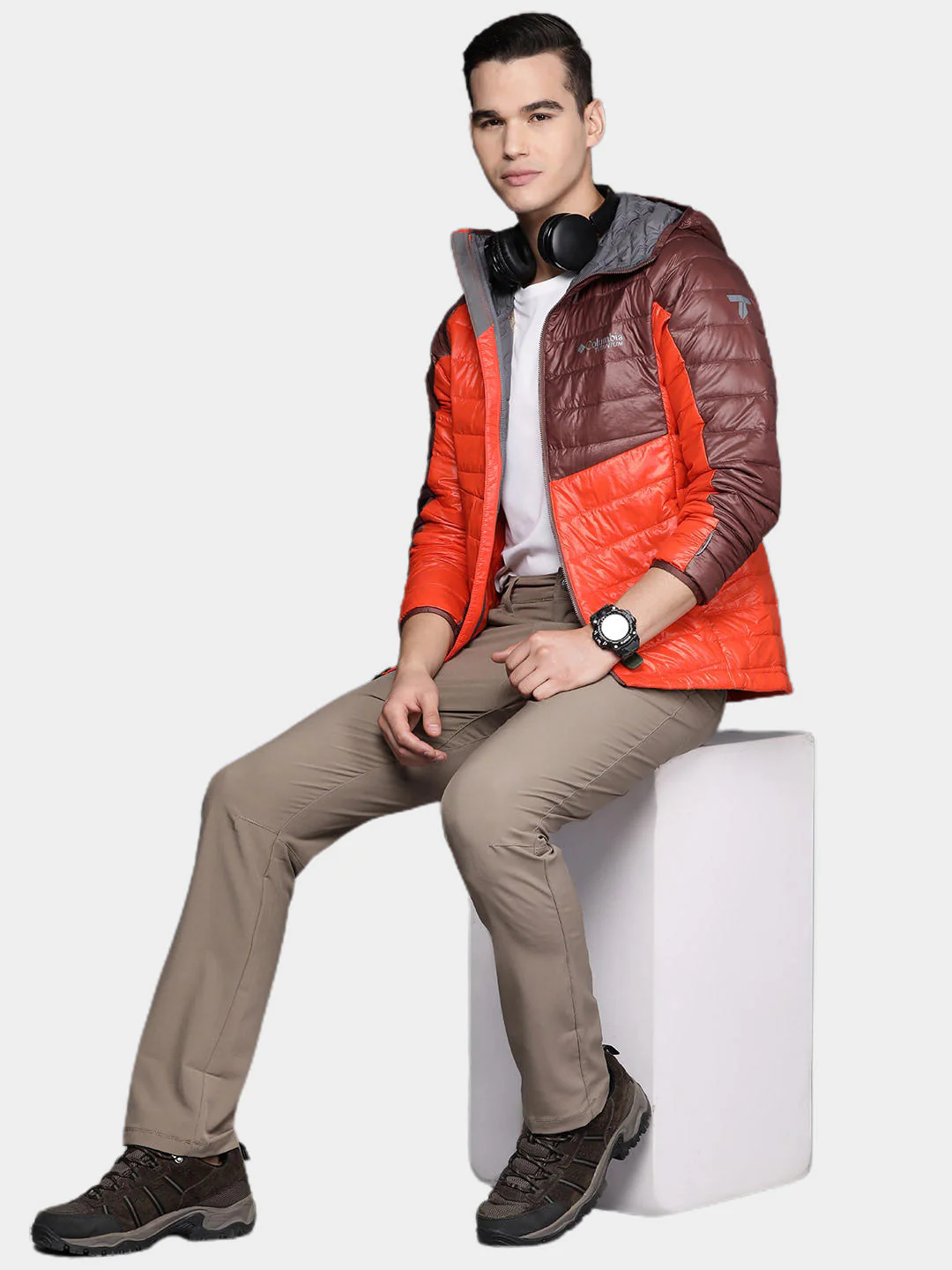 Columbia Men Orange Platinum Peak Hooded Jacket - Image 15