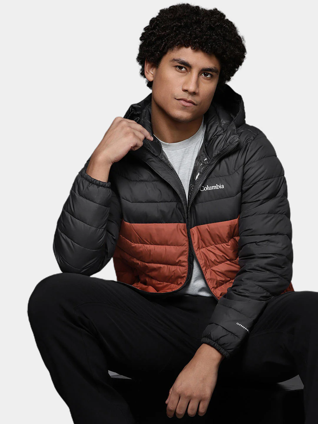 Columbia Men Orange Powder Lite Hooded Jacket - Image 10
