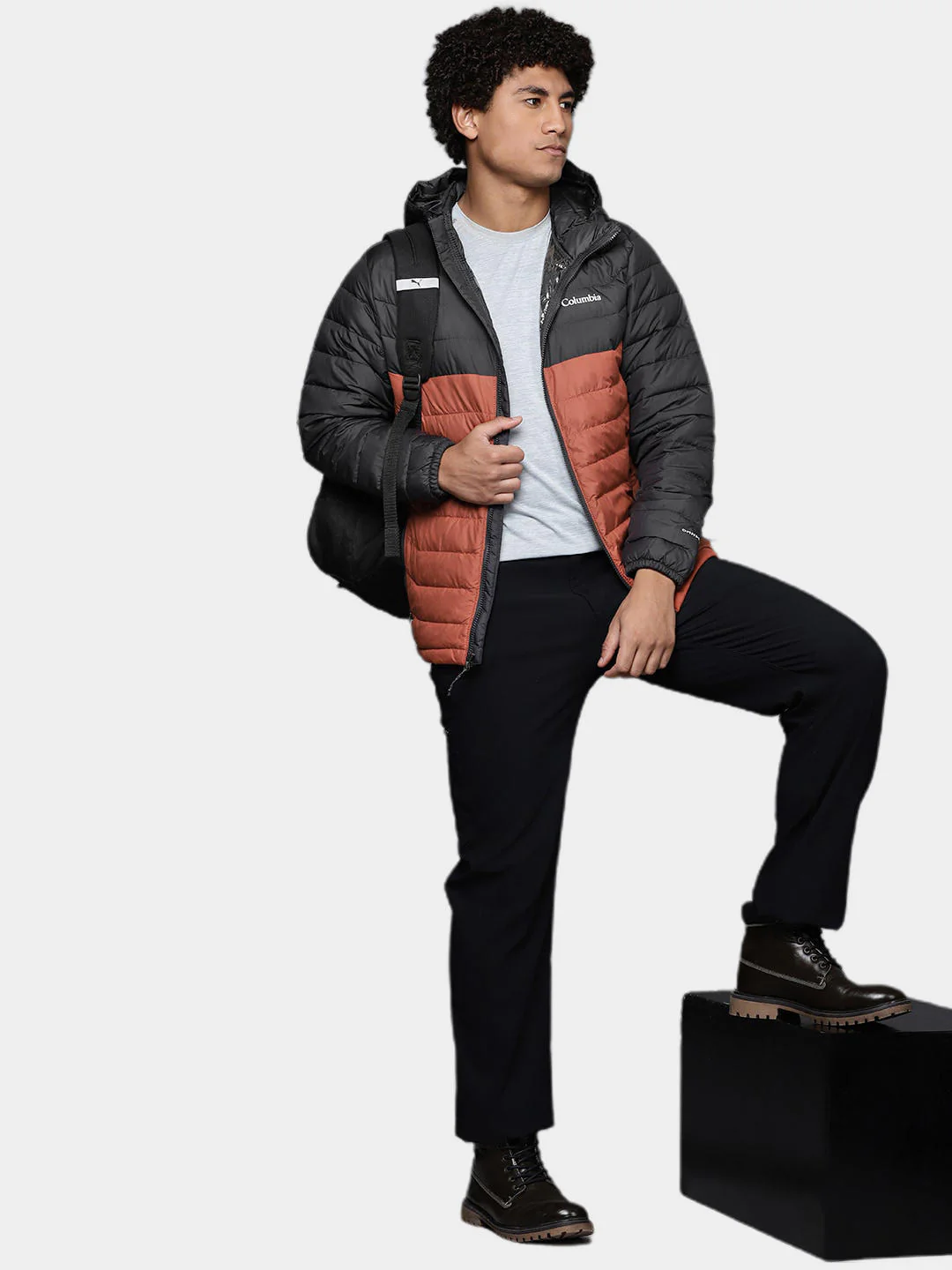 Columbia Men Orange Powder Lite Hooded Jacket - Image 12