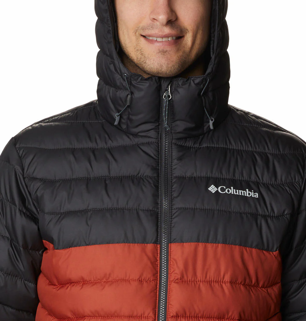 Columbia Men Orange Powder Lite Hooded Jacket - Image 3